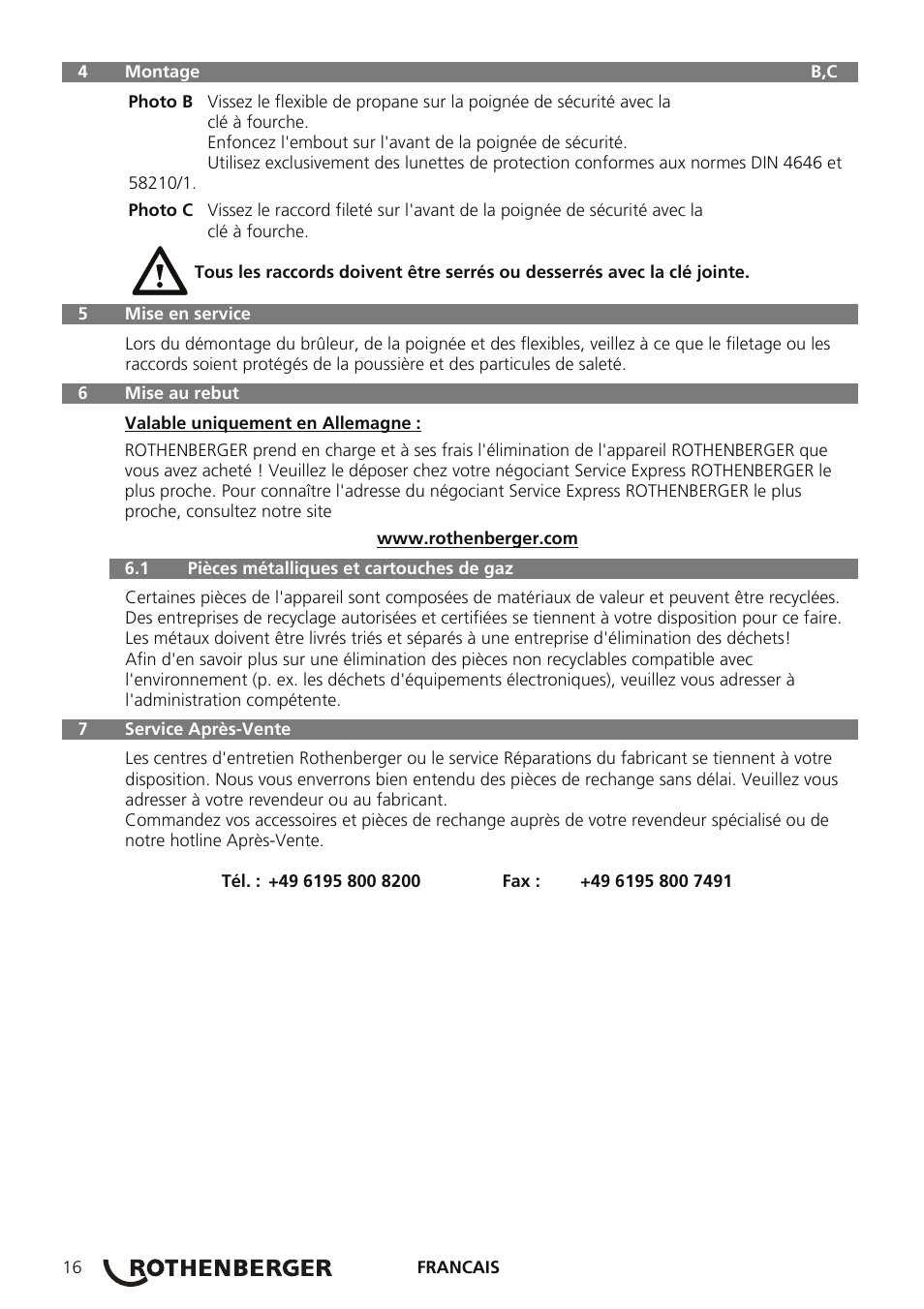 ROTHENBERGER AIRPROP Hartlöt-Set mit Propanregler User Manual | Page 20 / 96