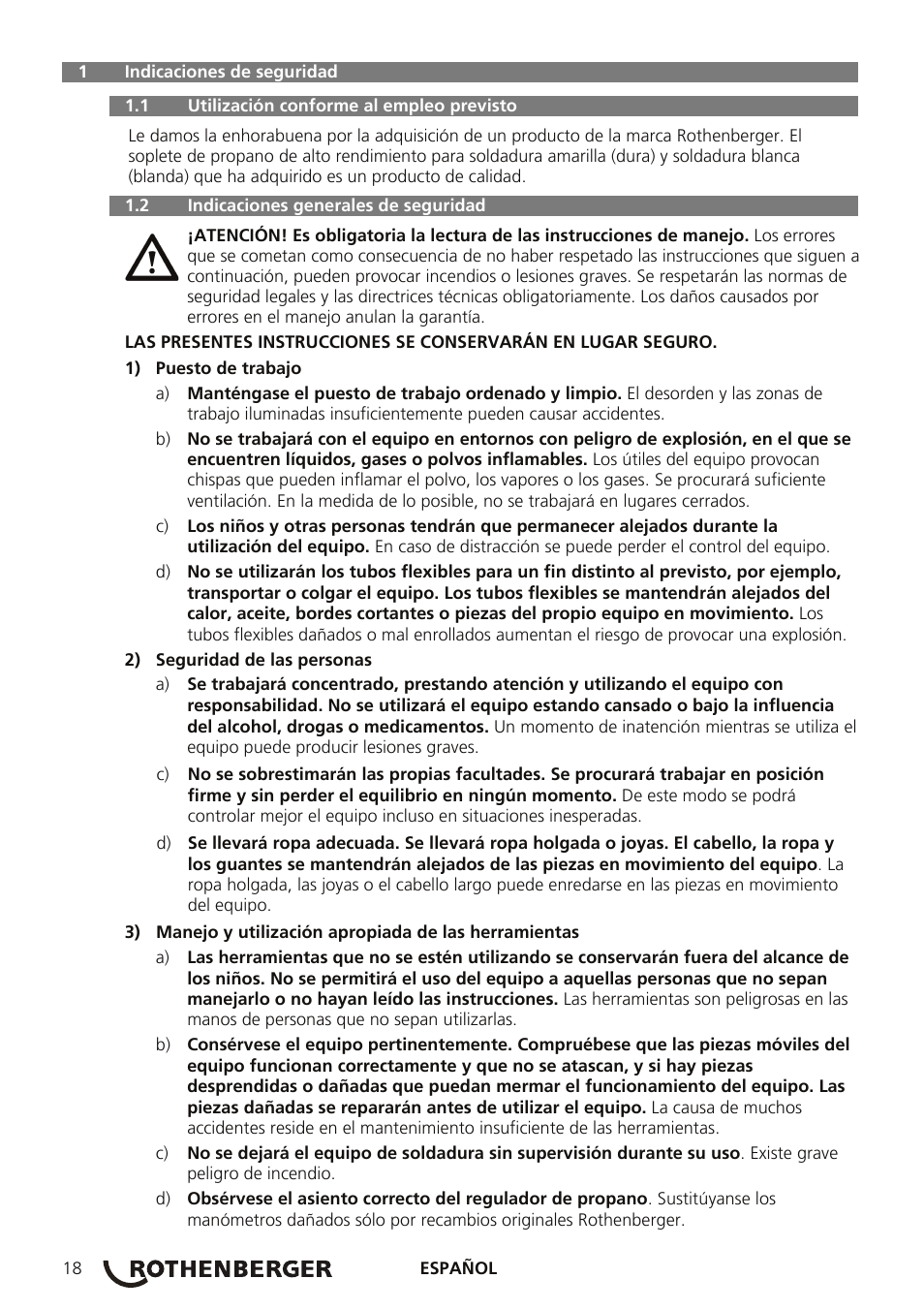 ROTHENBERGER AIRPROP Hartlöt-Set mit Propanregler User Manual | Page 22 / 96