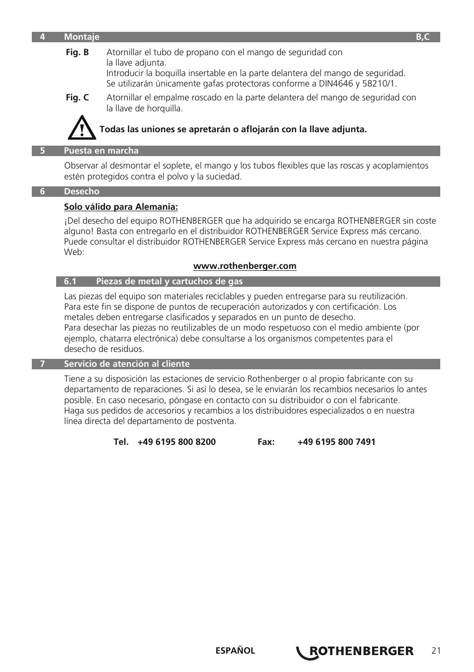 ROTHENBERGER AIRPROP Hartlöt-Set mit Propanregler User Manual | Page 25 / 96