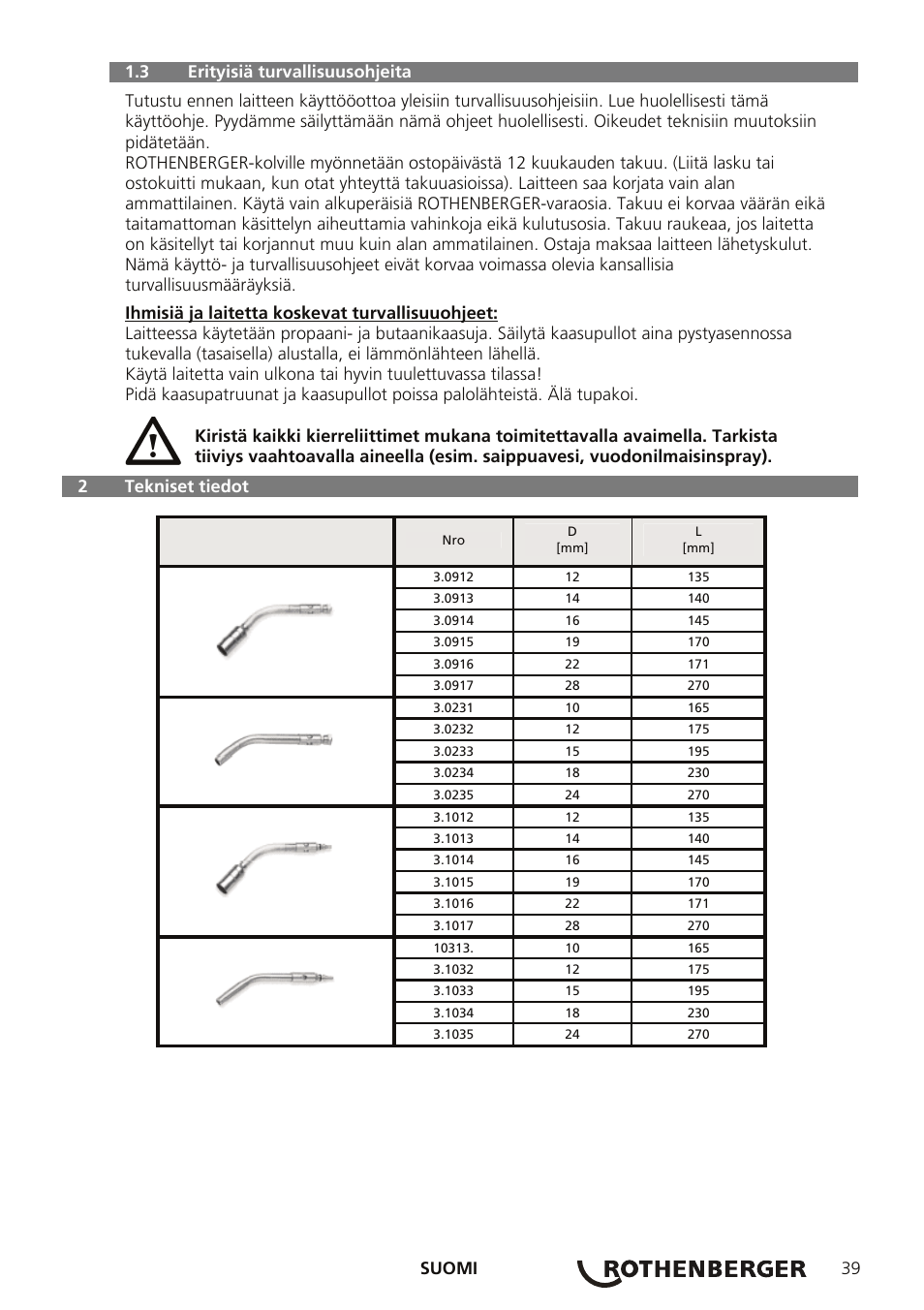 ROTHENBERGER AIRPROP Hartlöt-Set mit Propanregler User Manual | Page 43 / 96