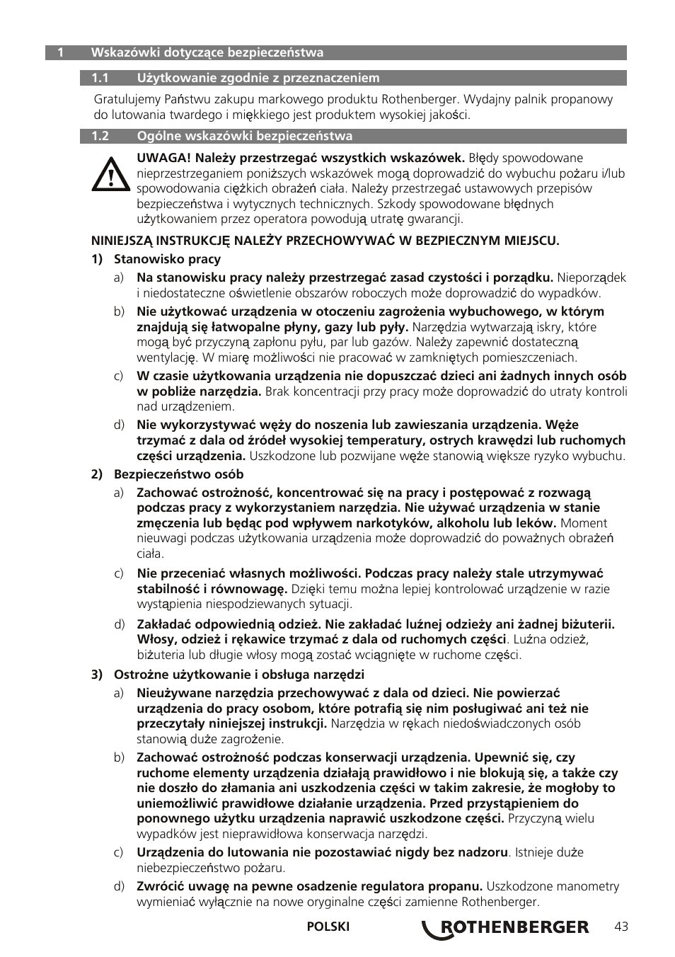 ROTHENBERGER AIRPROP Hartlöt-Set mit Propanregler User Manual | Page 47 / 96