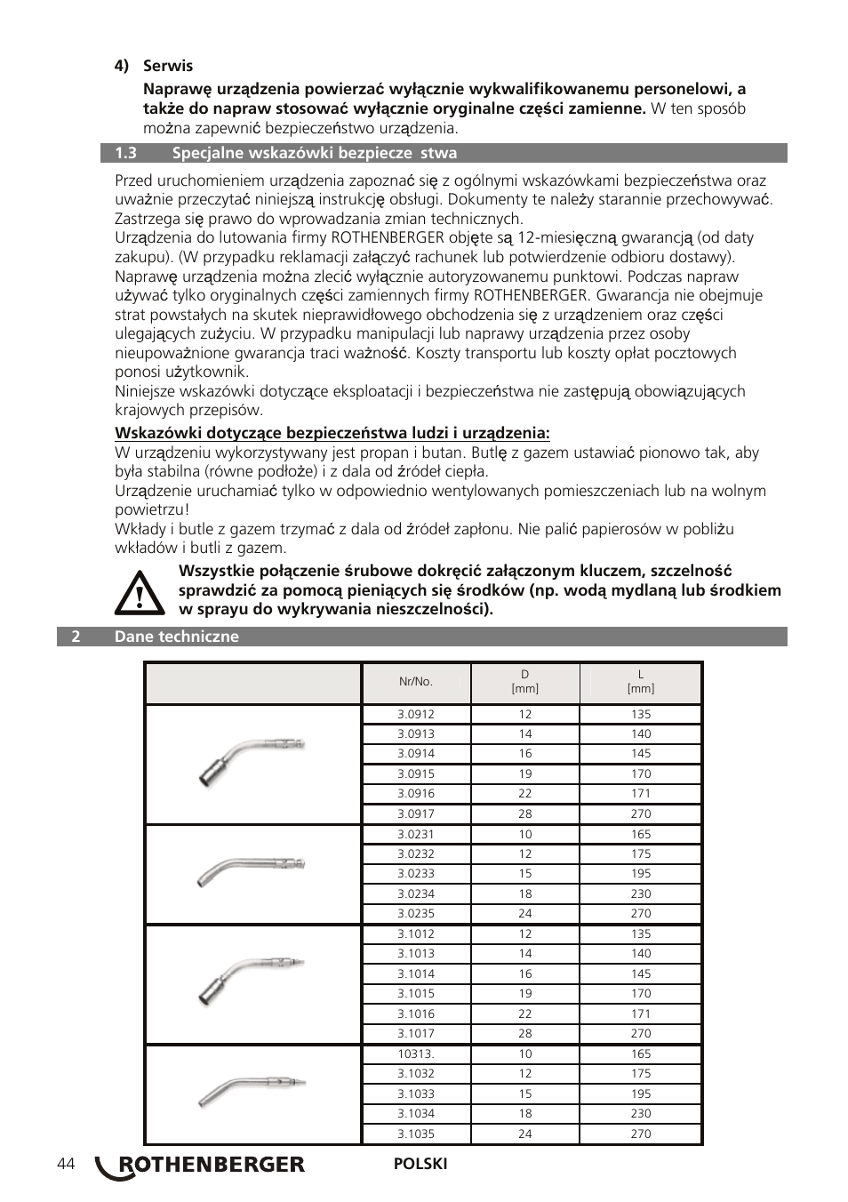 ROTHENBERGER AIRPROP Hartlöt-Set mit Propanregler User Manual | Page 48 / 96