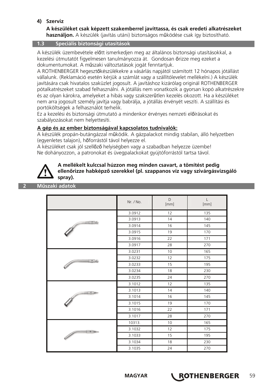 ROTHENBERGER AIRPROP Hartlöt-Set mit Propanregler User Manual | Page 63 / 96