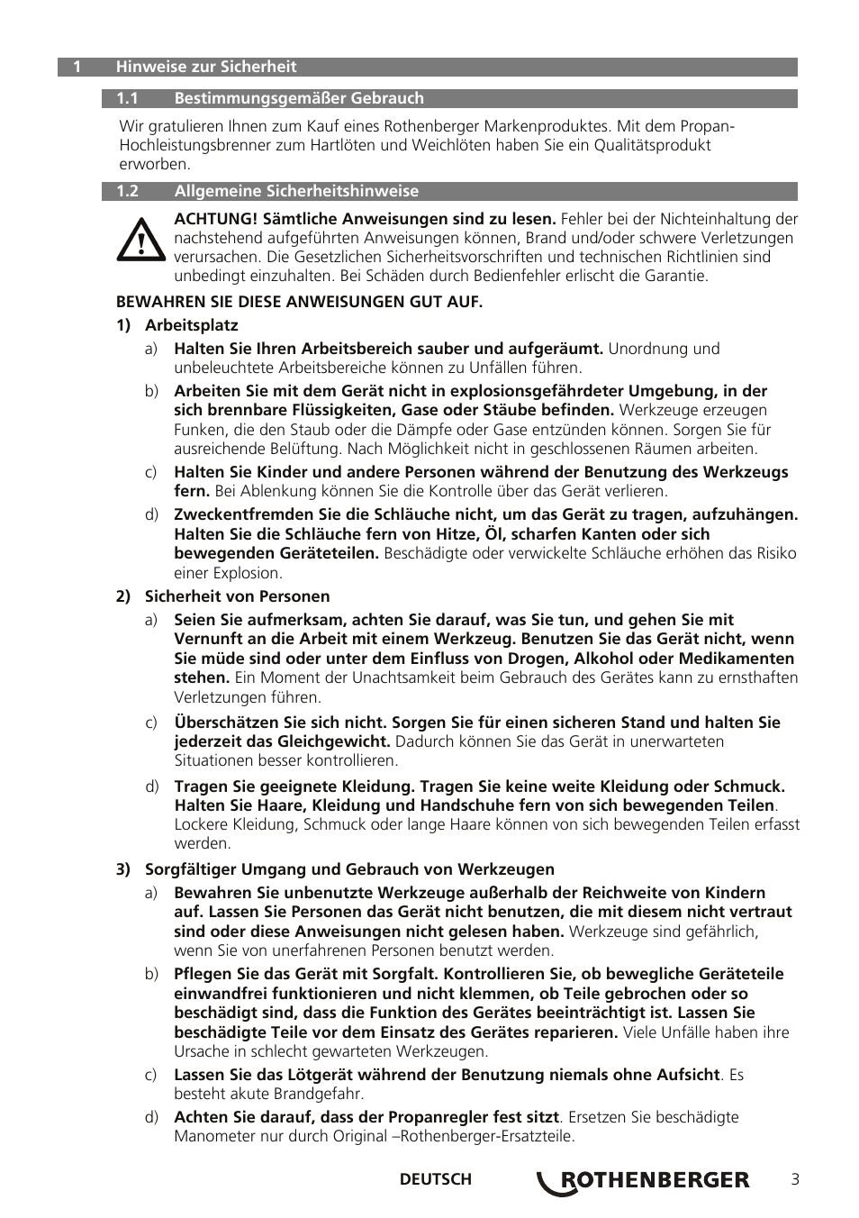 ROTHENBERGER AIRPROP Hartlöt-Set mit Propanregler User Manual | Page 7 / 96