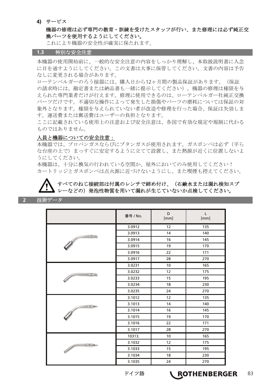 ROTHENBERGER AIRPROP Hartlöt-Set mit Propanregler User Manual | Page 87 / 96
