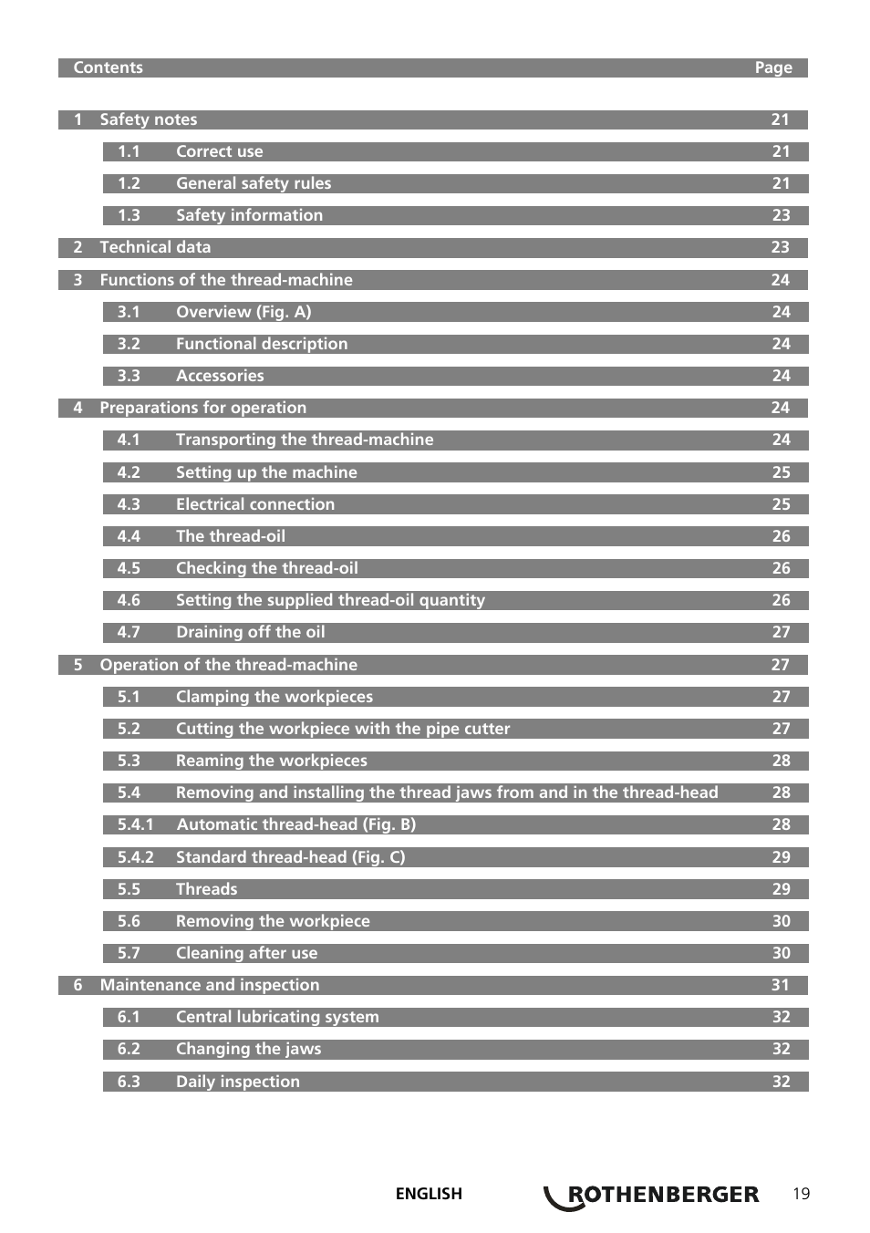 ROTHENBERGER COLLINS CLASSIC 22 A User Manual | Page 21 / 104