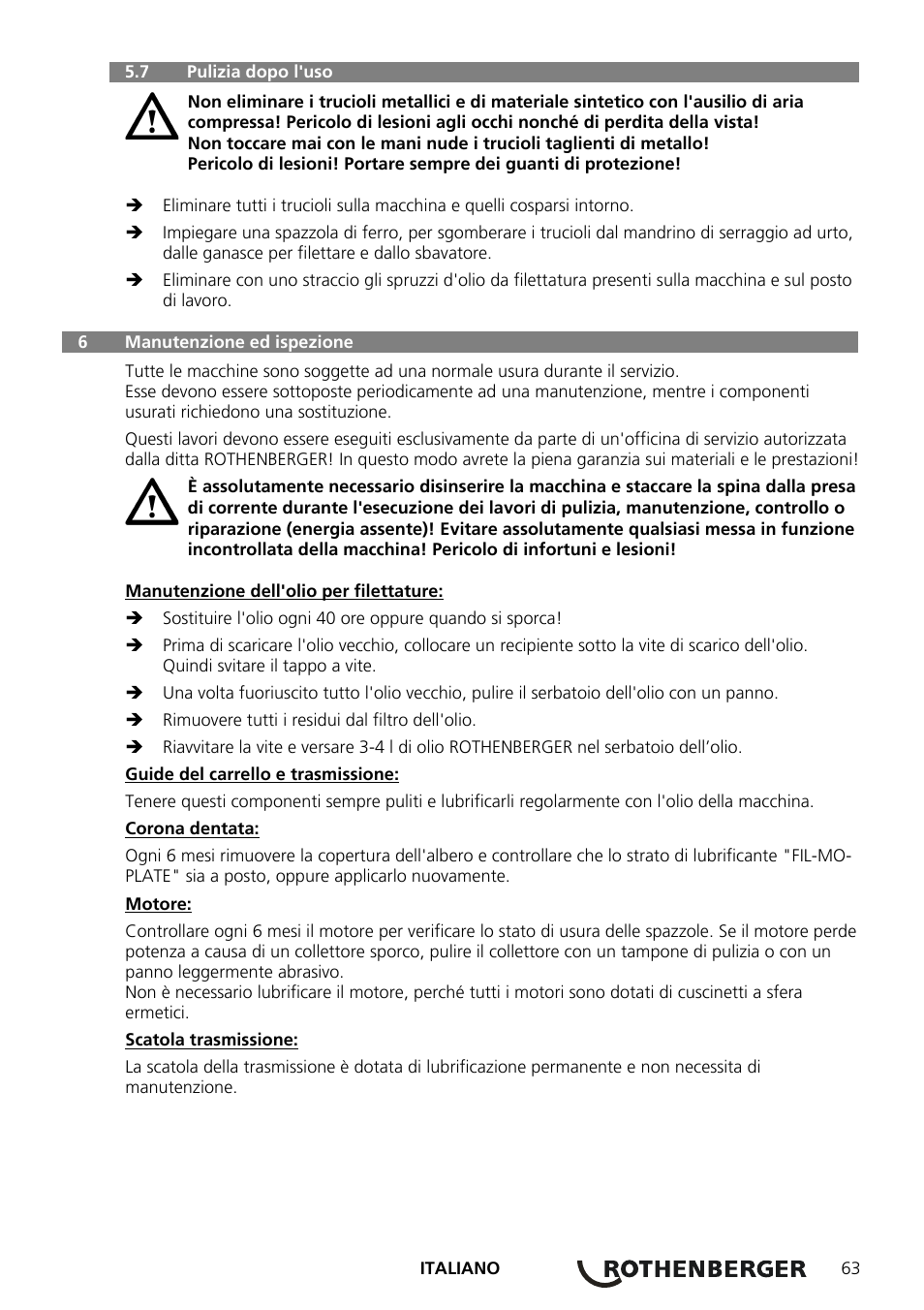 ROTHENBERGER COLLINS CLASSIC 22 A User Manual | Page 65 / 104