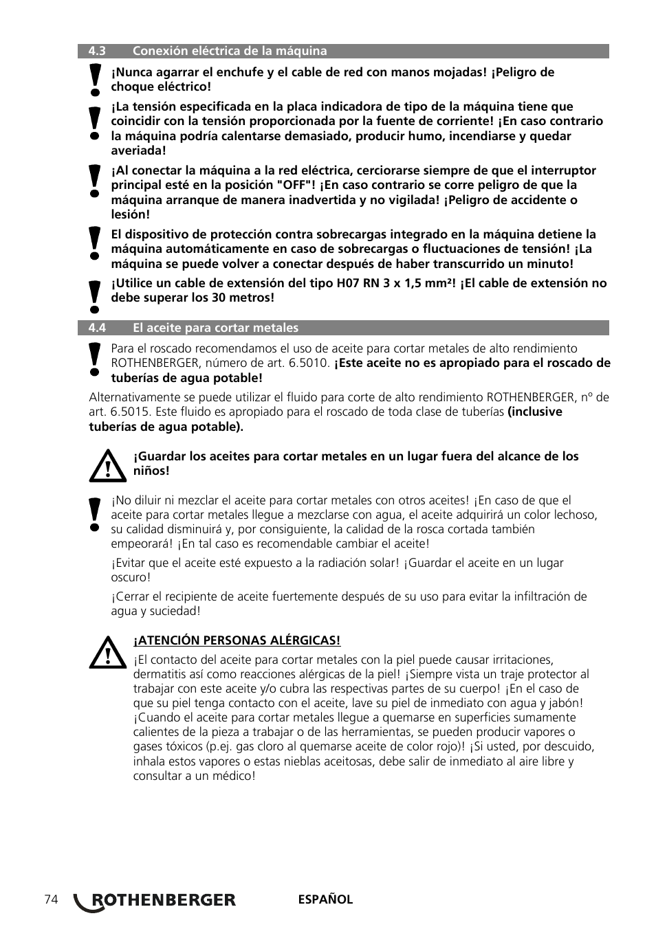 ROTHENBERGER COLLINS CLASSIC 22 A User Manual | Page 76 / 104