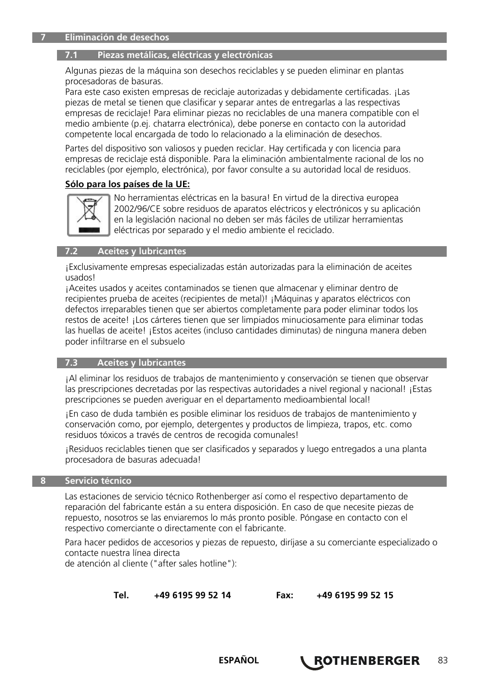 ROTHENBERGER COLLINS CLASSIC 22 A User Manual | Page 85 / 104