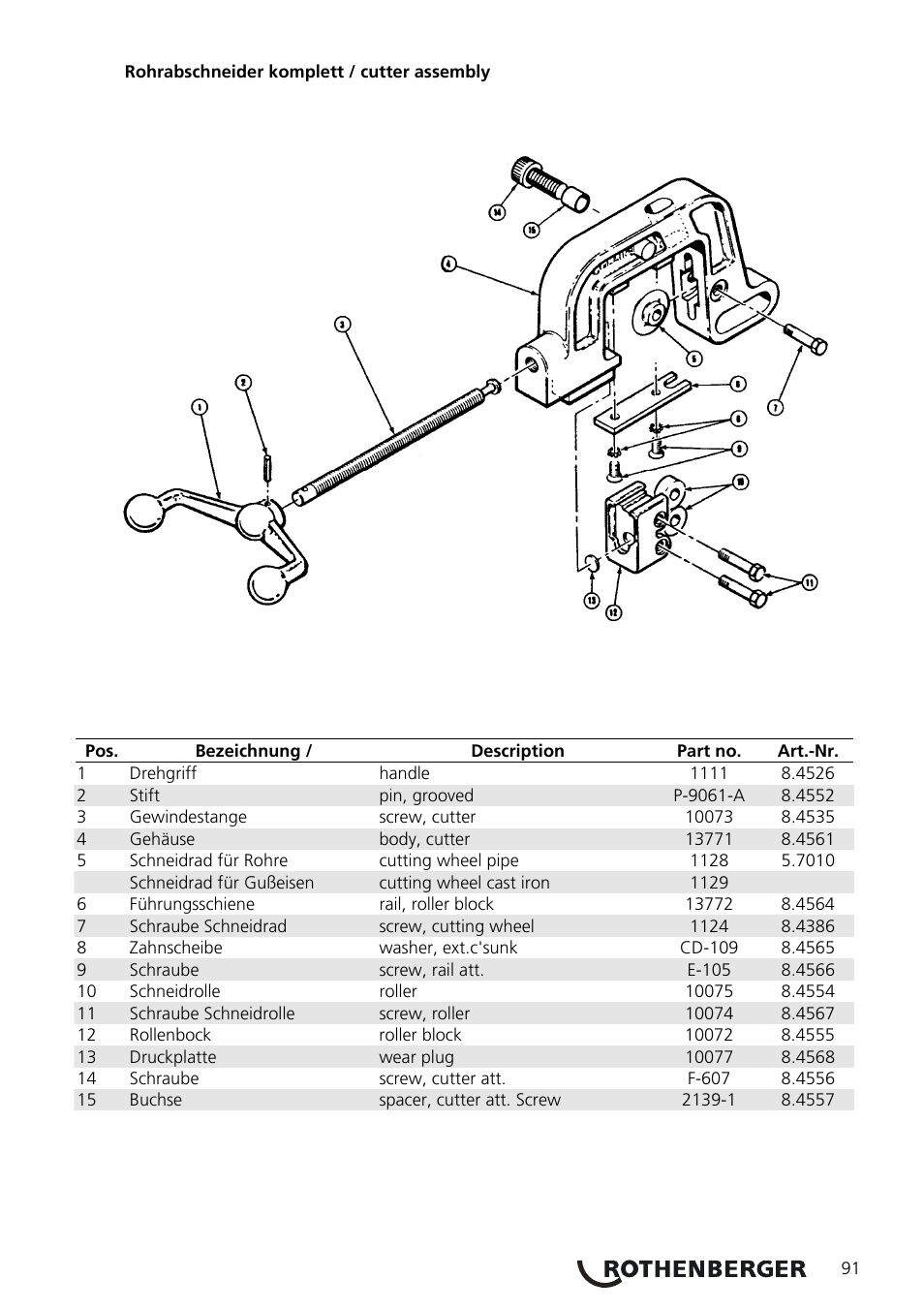 ROTHENBERGER COLLINS CLASSIC 22 A User Manual | Page 93 / 104