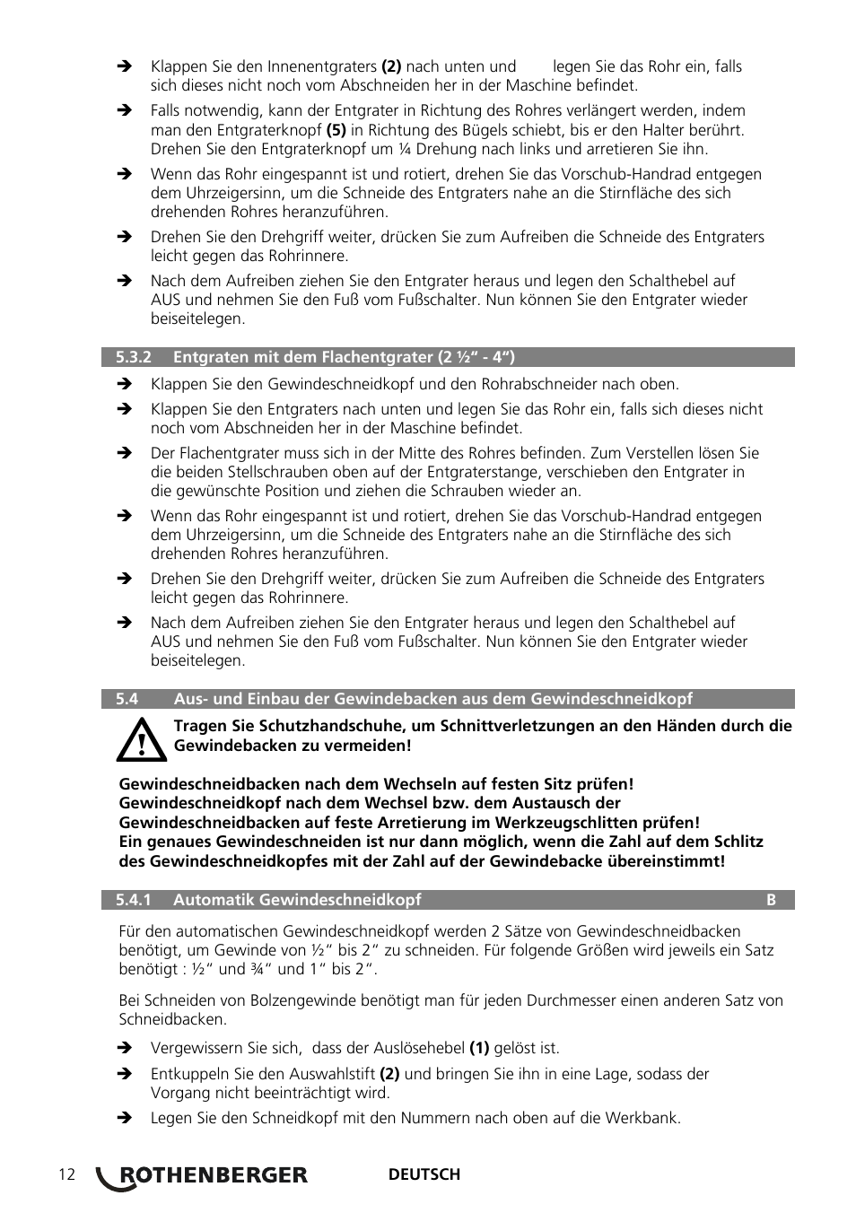 ROTHENBERGER COLLINS RHINO 4 User Manual | Page 14 / 112