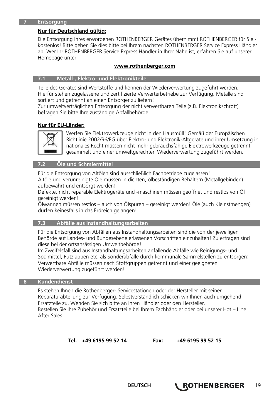 ROTHENBERGER COLLINS RHINO 4 User Manual | Page 21 / 112