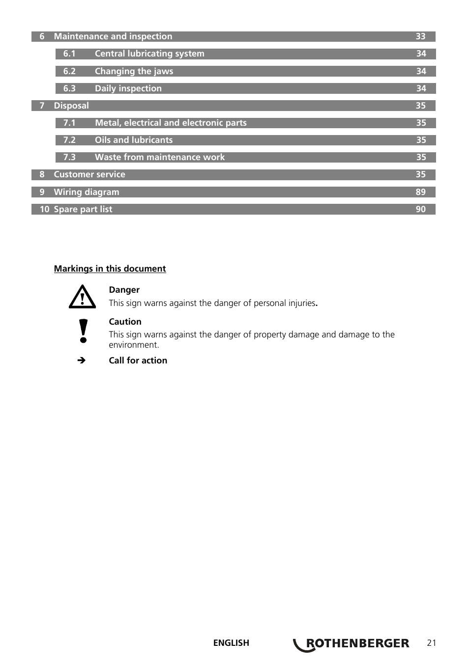 ROTHENBERGER COLLINS RHINO 4 User Manual | Page 23 / 112