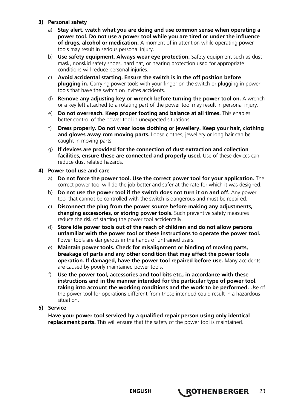ROTHENBERGER COLLINS RHINO 4 User Manual | Page 25 / 112