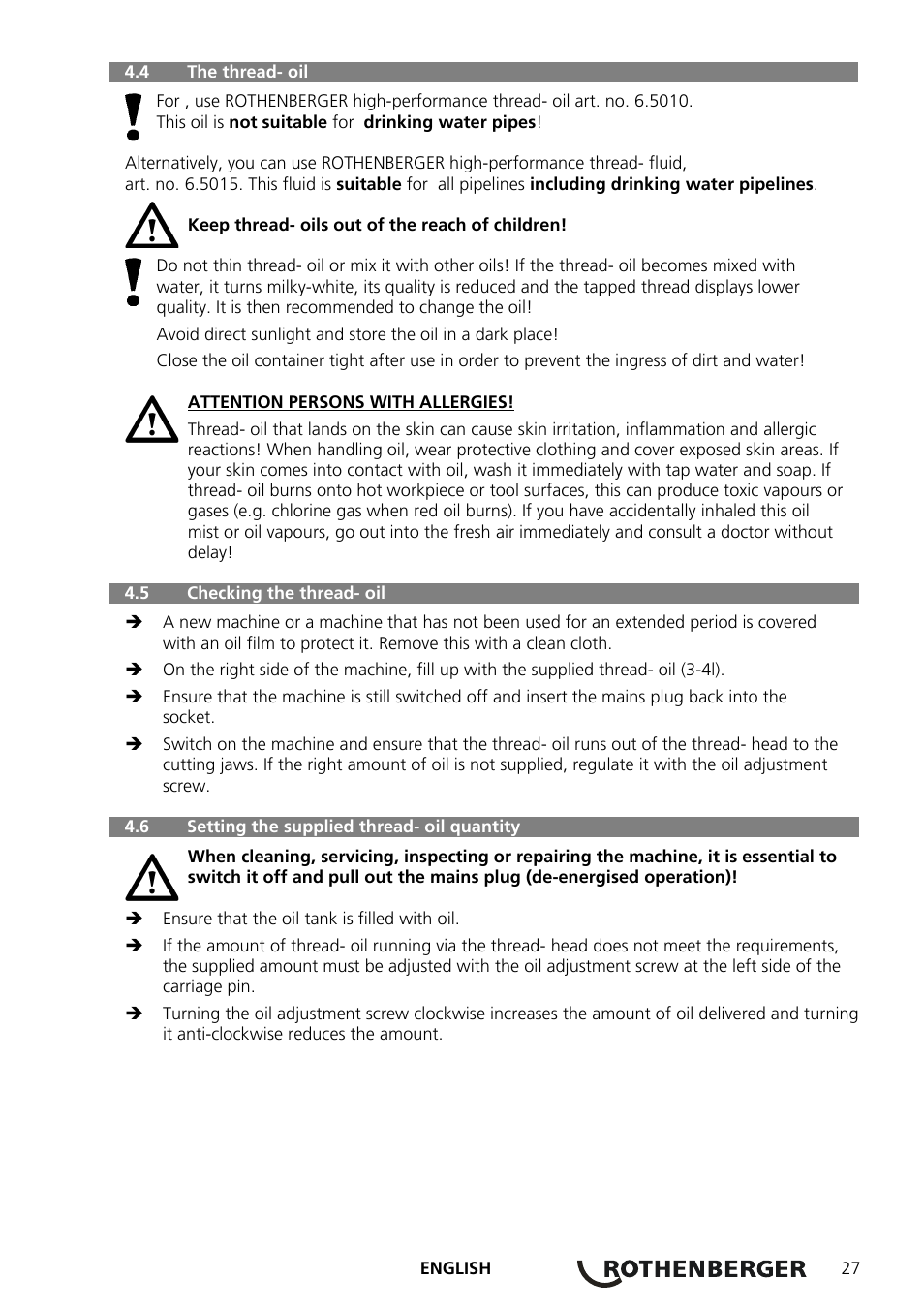 ROTHENBERGER COLLINS RHINO 4 User Manual | Page 29 / 112