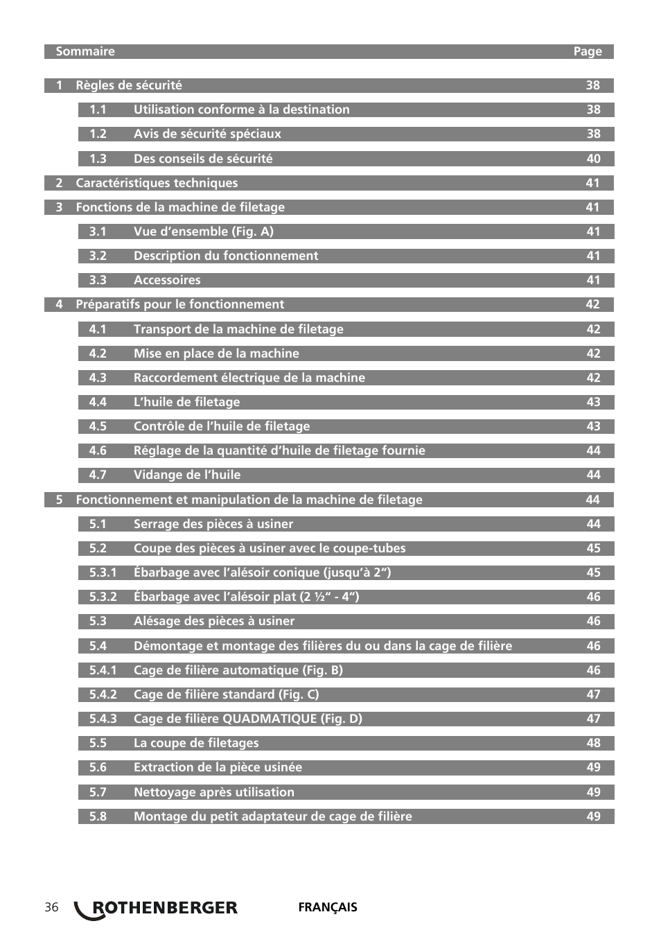 ROTHENBERGER COLLINS RHINO 4 User Manual | Page 38 / 112