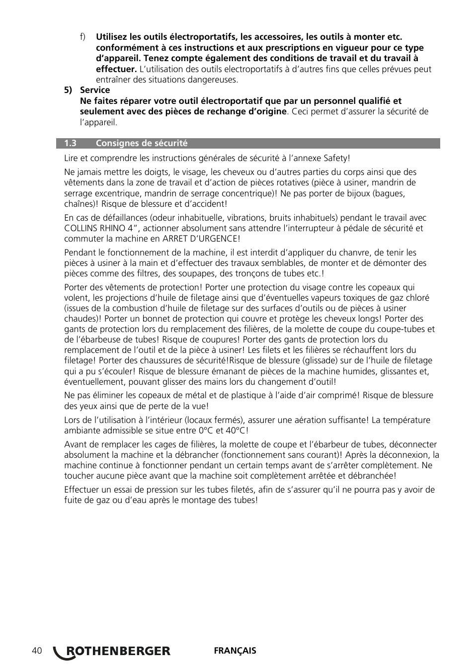 ROTHENBERGER COLLINS RHINO 4 User Manual | Page 42 / 112