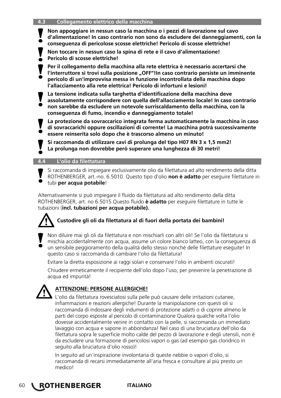 ROTHENBERGER COLLINS RHINO 4 User Manual | Page 62 / 112
