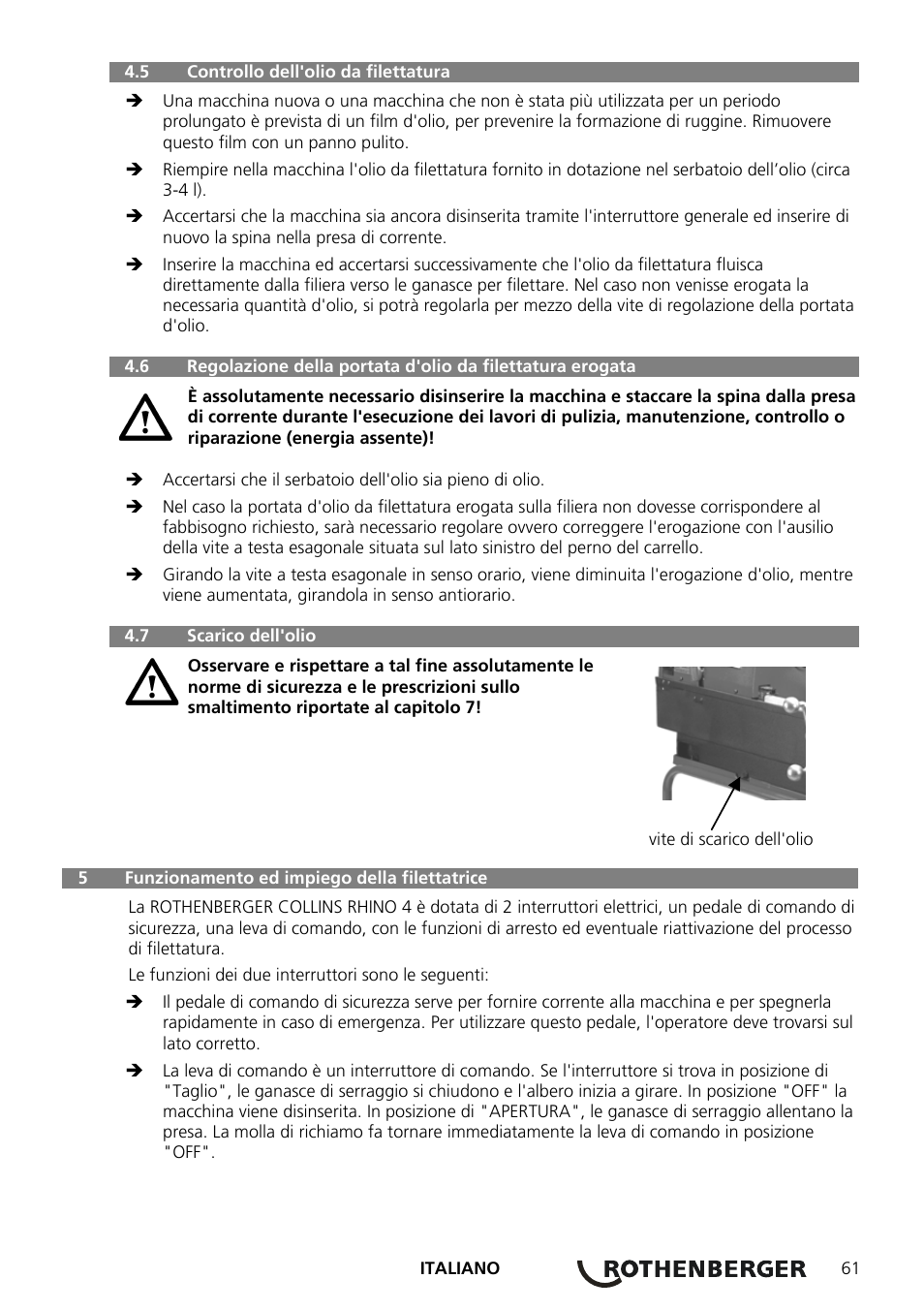 ROTHENBERGER COLLINS RHINO 4 User Manual | Page 63 / 112