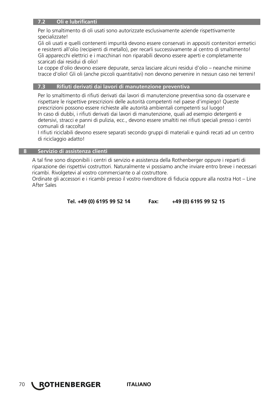 ROTHENBERGER COLLINS RHINO 4 User Manual | Page 72 / 112