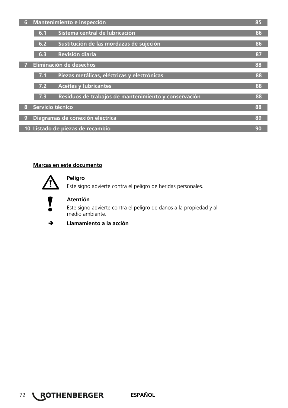 ROTHENBERGER COLLINS RHINO 4 User Manual | Page 74 / 112