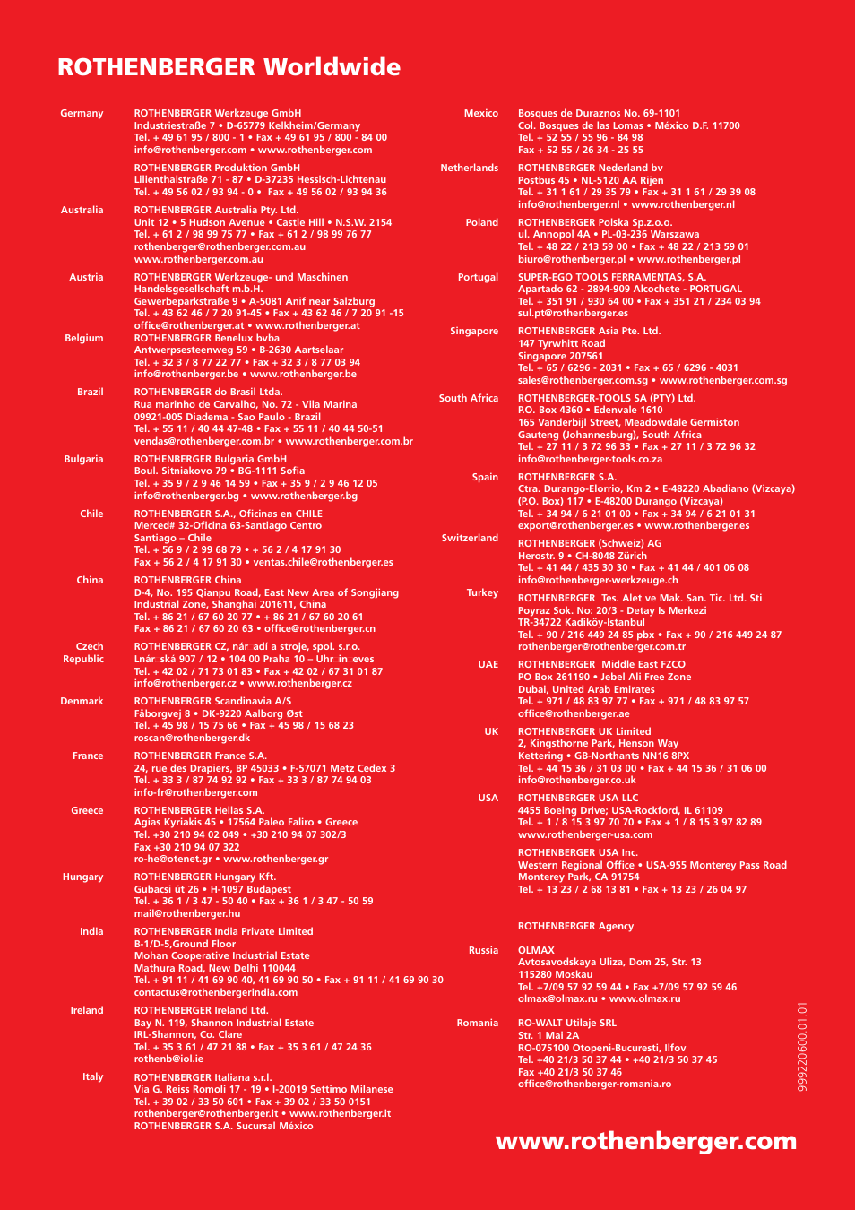 Rothenberger worldwide | ROTHENBERGER Hand Roll Groover 1 - 12 User Manual | Page 60 / 60