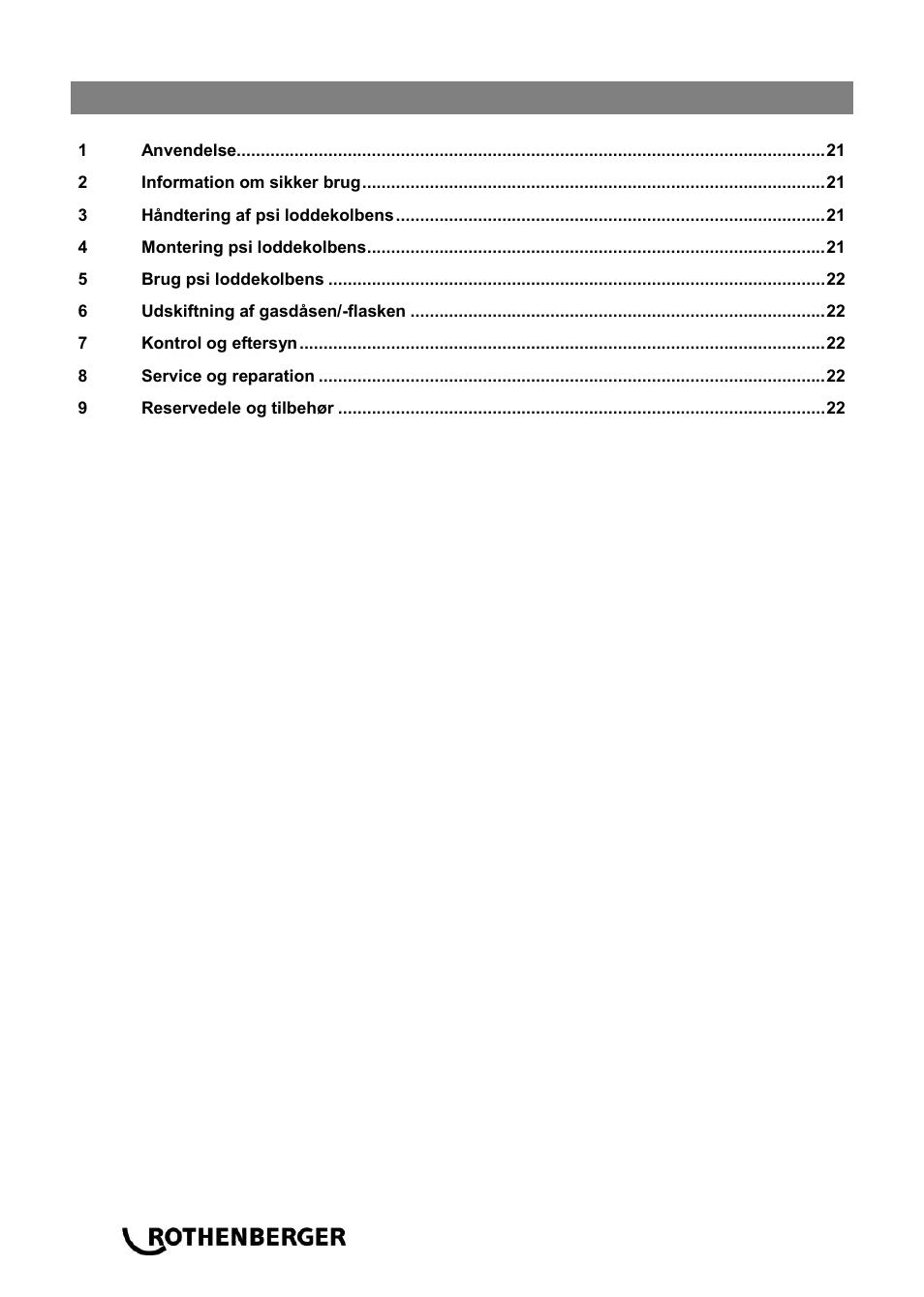 Ba_multi mobile_0614 dk, Indhold side | ROTHENBERGER MULTI MOBILE Set User Manual | Page 24 / 40