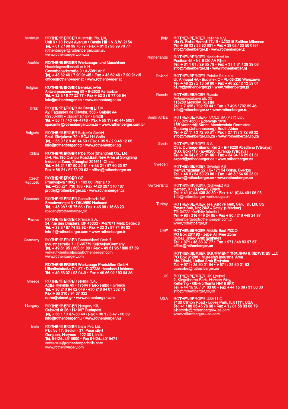 Rothenberger worldwide | ROTHENBERGER MULTI MOBILE Set User Manual | Page 40 / 40