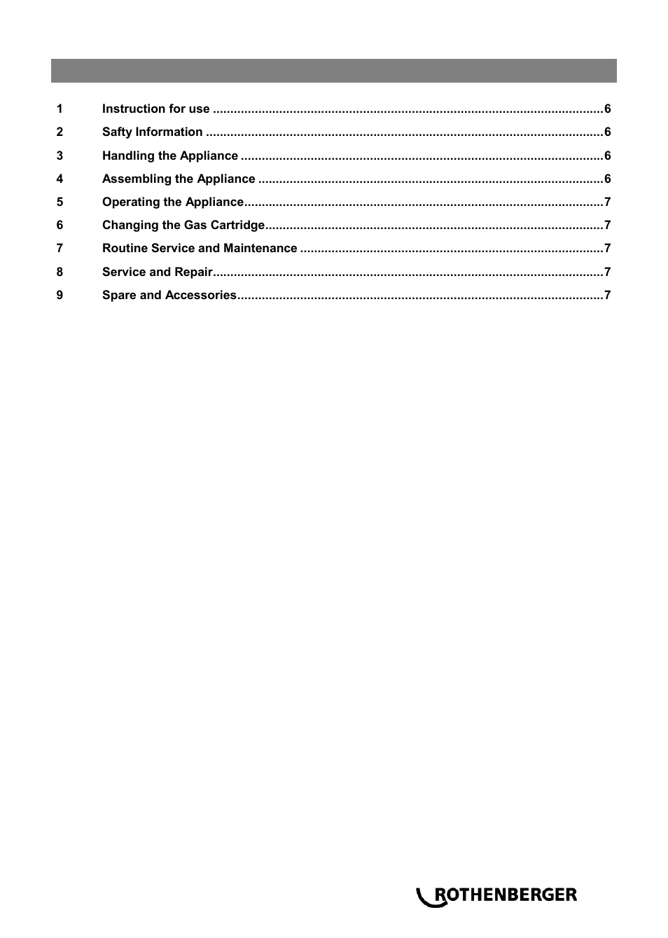 Ba_multi mobile_0614 en, Contents page | ROTHENBERGER MULTI MOBILE Set User Manual | Page 9 / 40