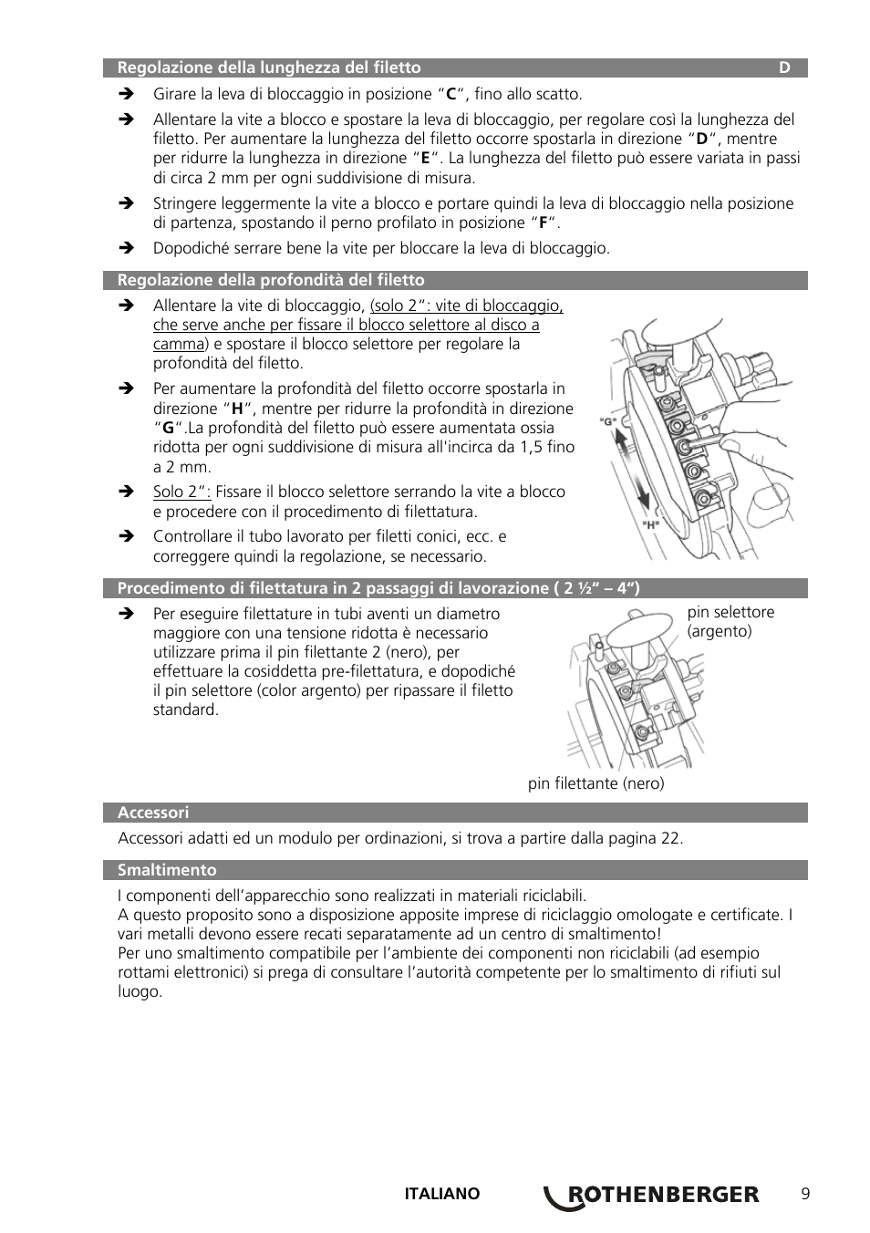 ROTHENBERGER Präzisions-Gewindeschneidköpfe Automatik Schneidköpfe User Manual | Page 11 / 28