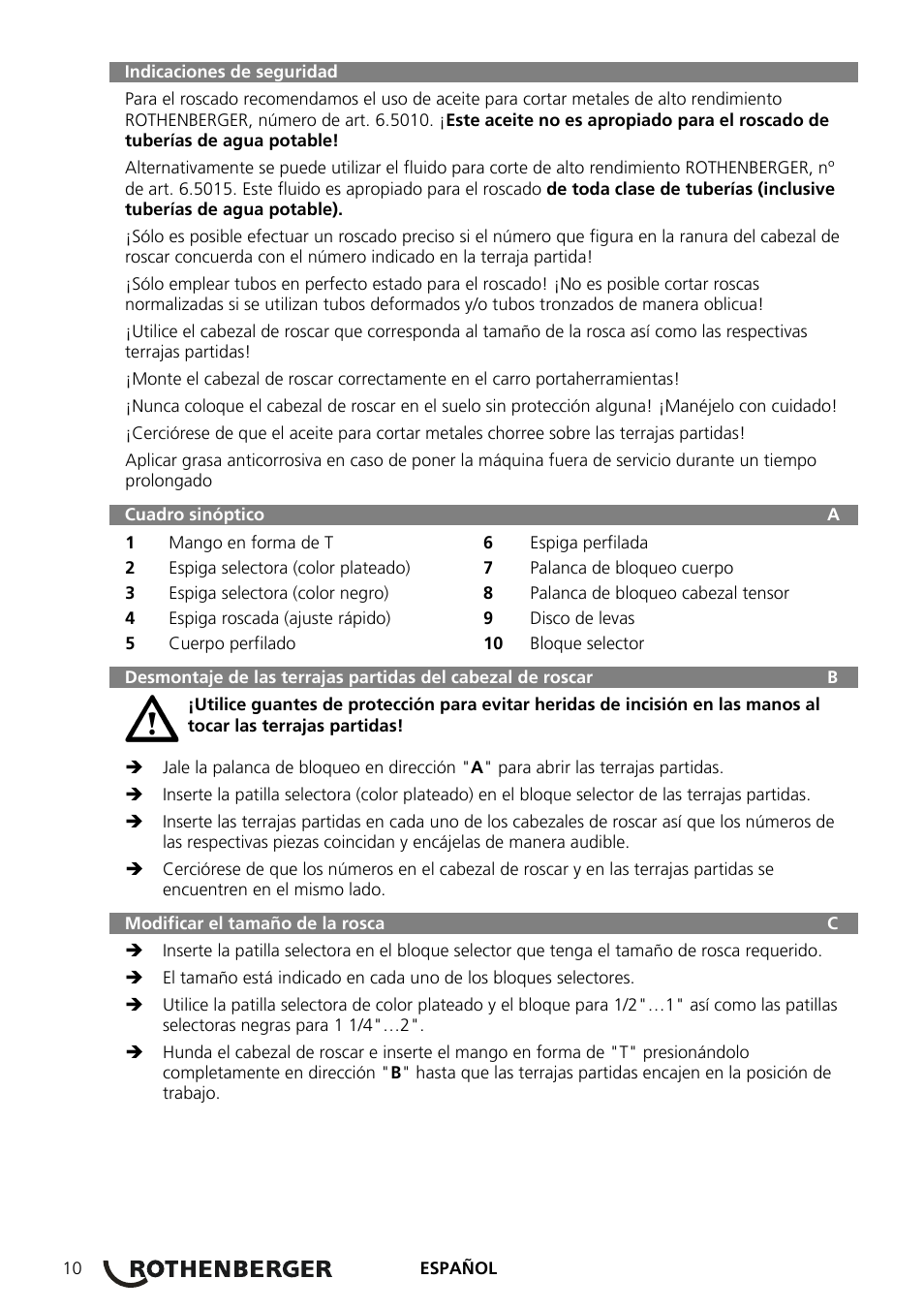 ROTHENBERGER Präzisions-Gewindeschneidköpfe Automatik Schneidköpfe User Manual | Page 12 / 28