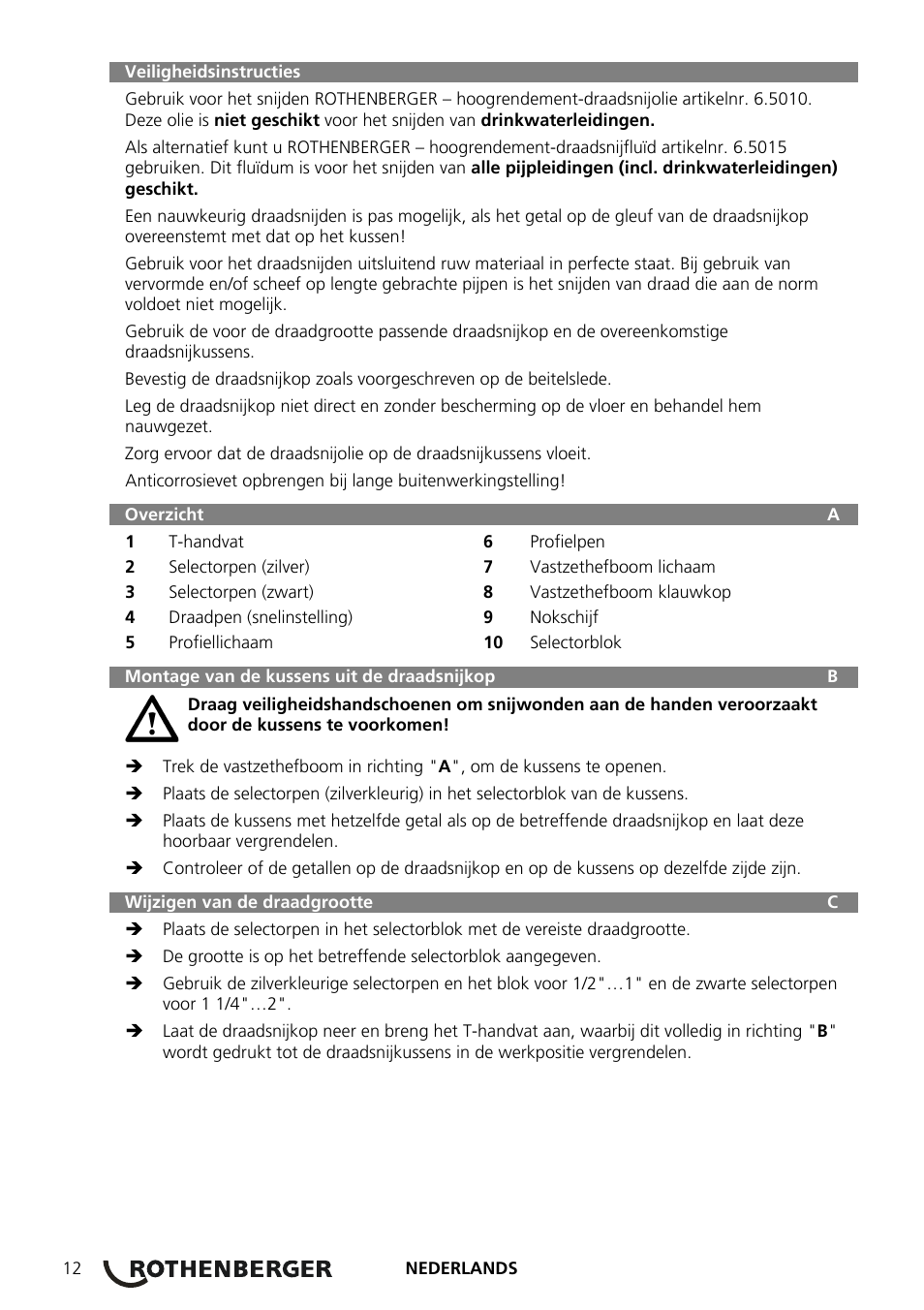 ROTHENBERGER Präzisions-Gewindeschneidköpfe Automatik Schneidköpfe User Manual | Page 14 / 28