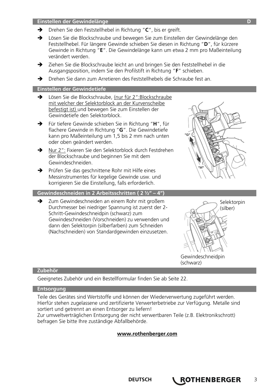 ROTHENBERGER Präzisions-Gewindeschneidköpfe Automatik Schneidköpfe User Manual | Page 5 / 28