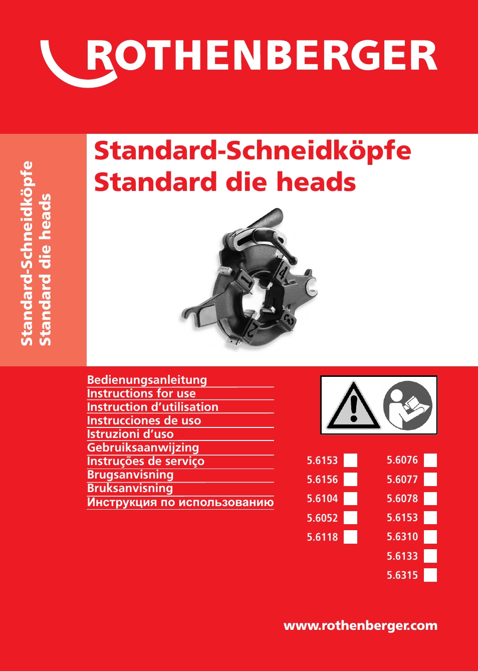 ROTHENBERGER Präzisions-Gewindeschneidköpfe ROTHENBERGER Standard Schneidköpfe User Manual | 32 pages