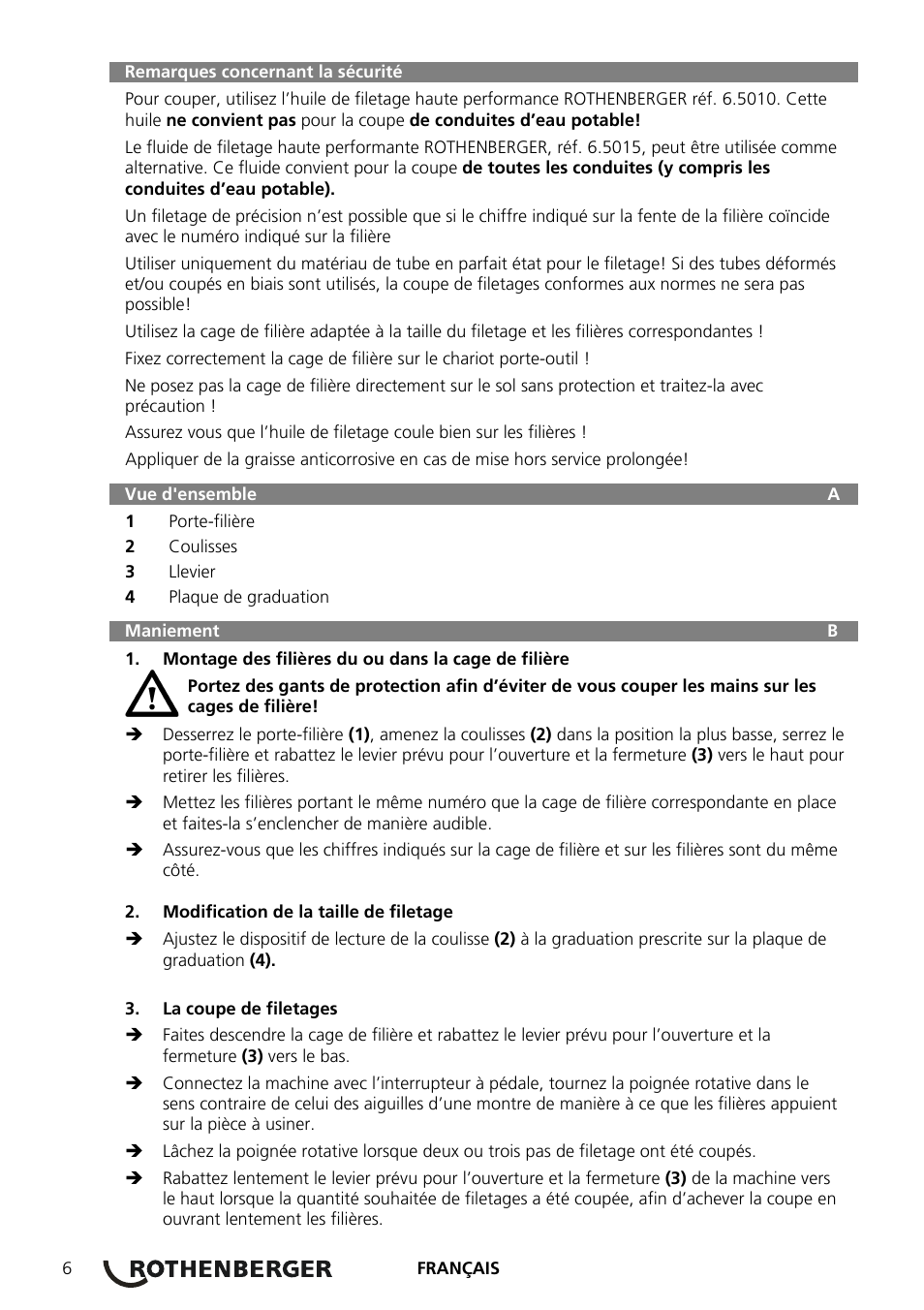 ROTHENBERGER Präzisions-Gewindeschneidköpfe ROTHENBERGER Standard Schneidköpfe User Manual | Page 10 / 32