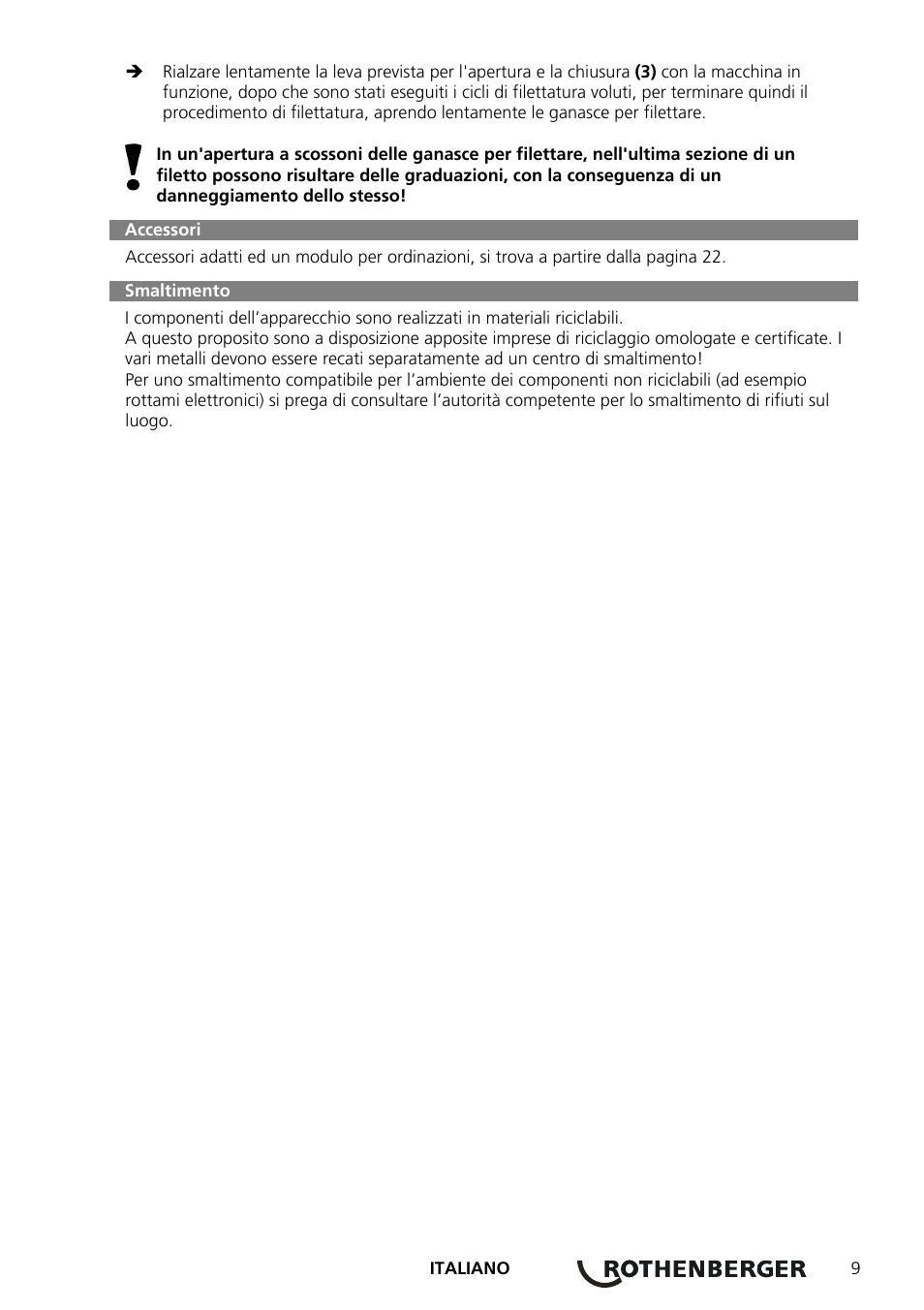 ROTHENBERGER Präzisions-Gewindeschneidköpfe ROTHENBERGER Standard Schneidköpfe User Manual | Page 13 / 32