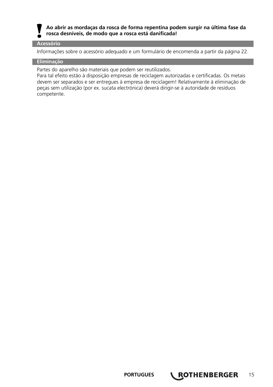 ROTHENBERGER Präzisions-Gewindeschneidköpfe ROTHENBERGER Standard Schneidköpfe User Manual | Page 19 / 32