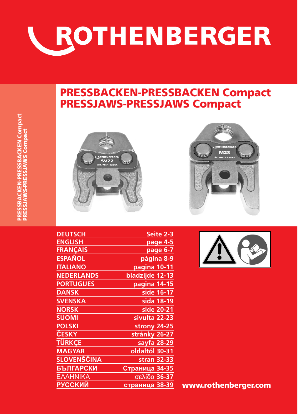 ROTHENBERGER Pressbacken Standard User Manual | 44 pages