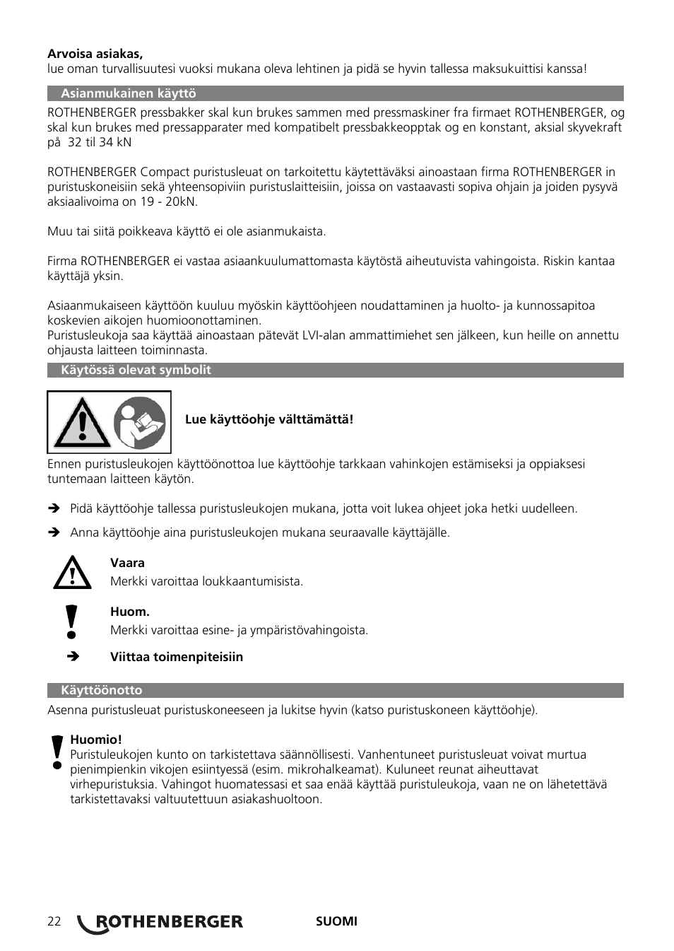 ROTHENBERGER Pressbacken Standard User Manual | Page 22 / 44