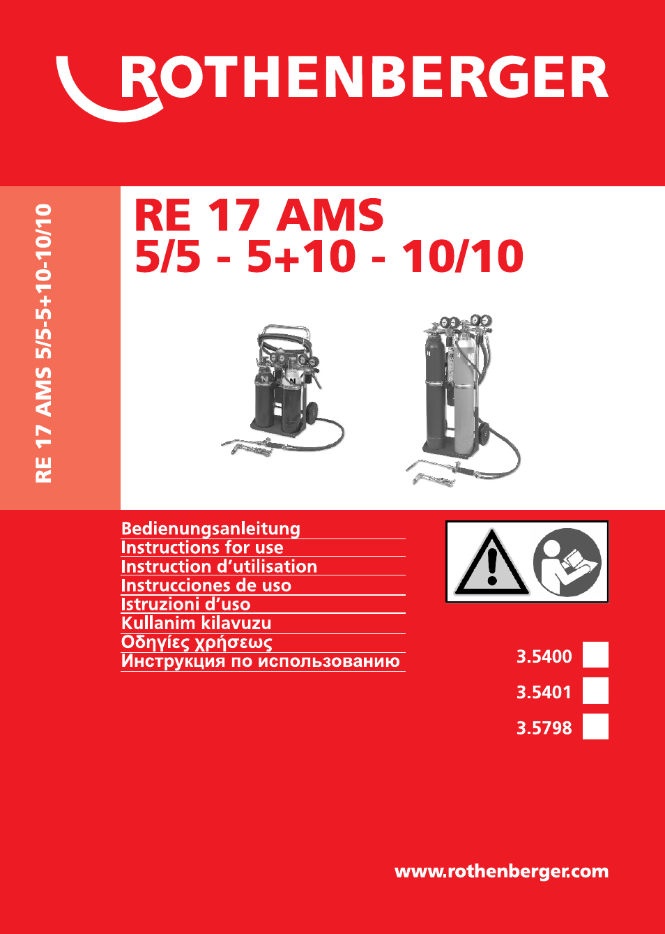 ROTHENBERGER RE 17 Dreigas-Anlage AMS 5/5 User Manual | 80 pages