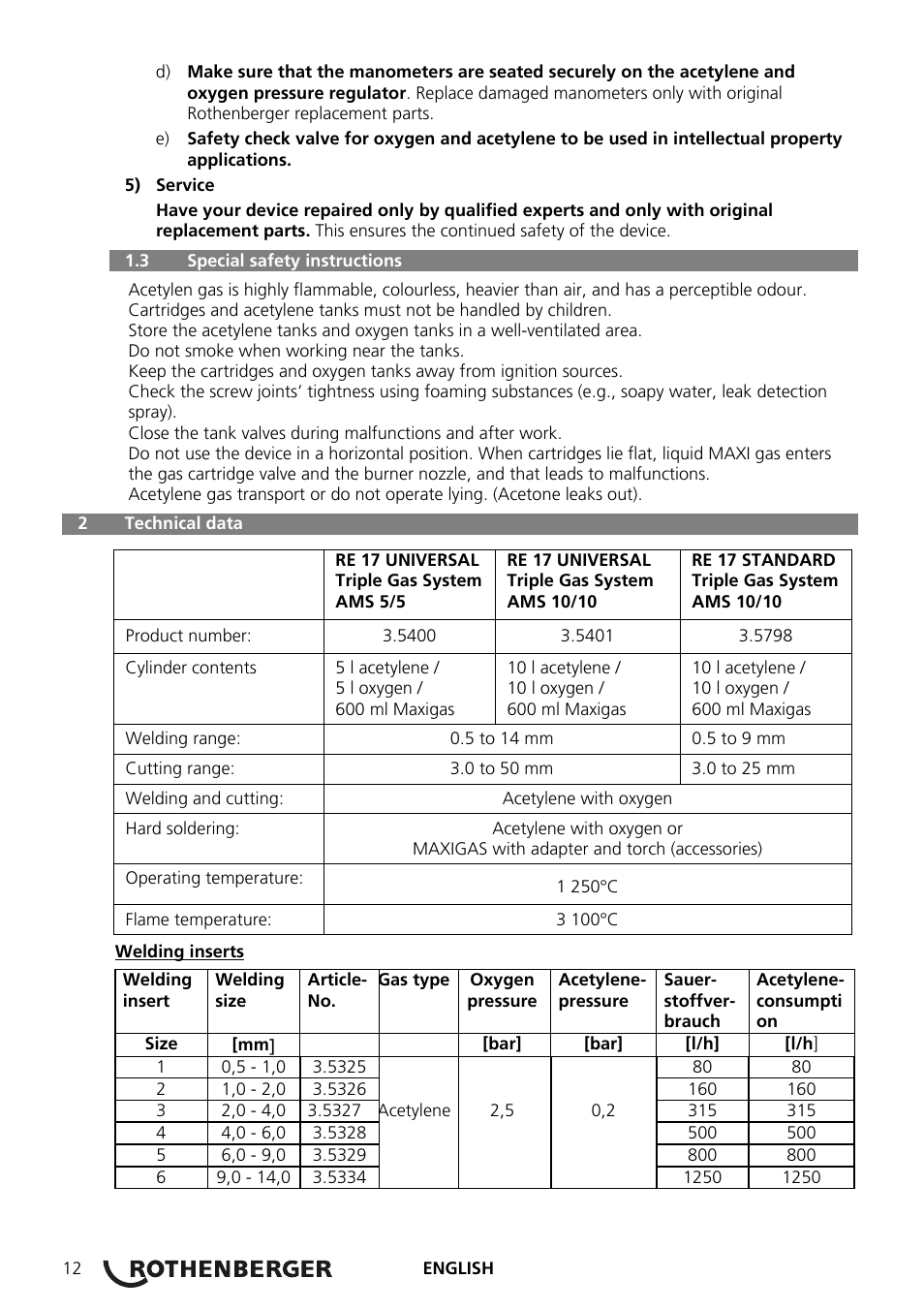 ROTHENBERGER RE 17 Dreigas-Anlage AMS 5/5 User Manual | Page 16 / 80