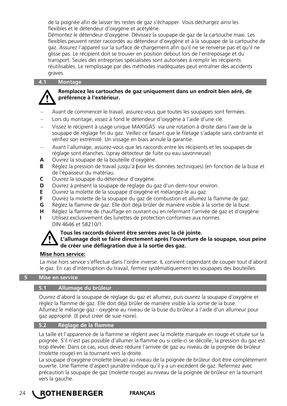 ROTHENBERGER RE 17 Dreigas-Anlage AMS 5/5 User Manual | Page 28 / 80