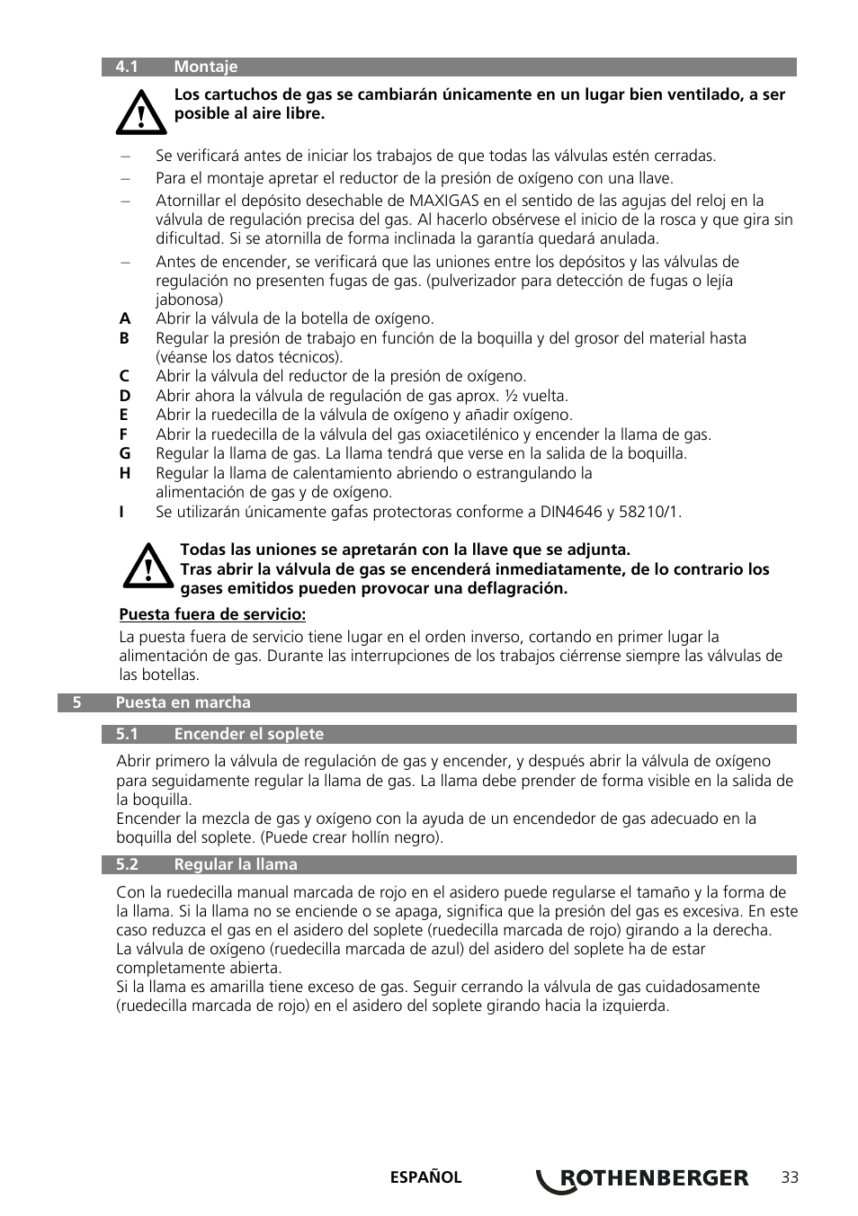 ROTHENBERGER RE 17 Dreigas-Anlage AMS 5/5 User Manual | Page 37 / 80