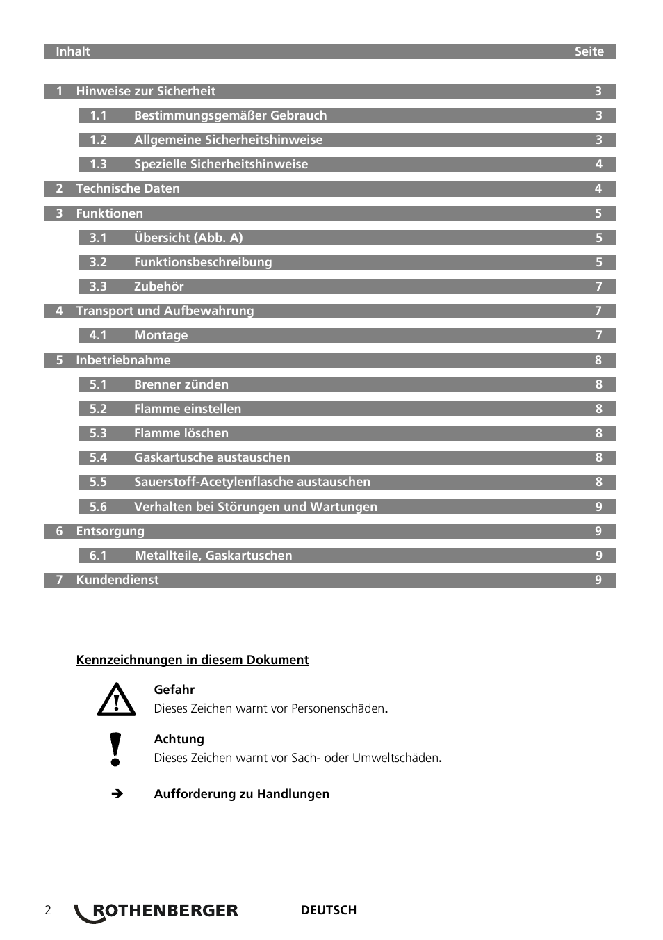 ROTHENBERGER RE 17 Dreigas-Anlage AMS 5/5 User Manual | Page 6 / 80