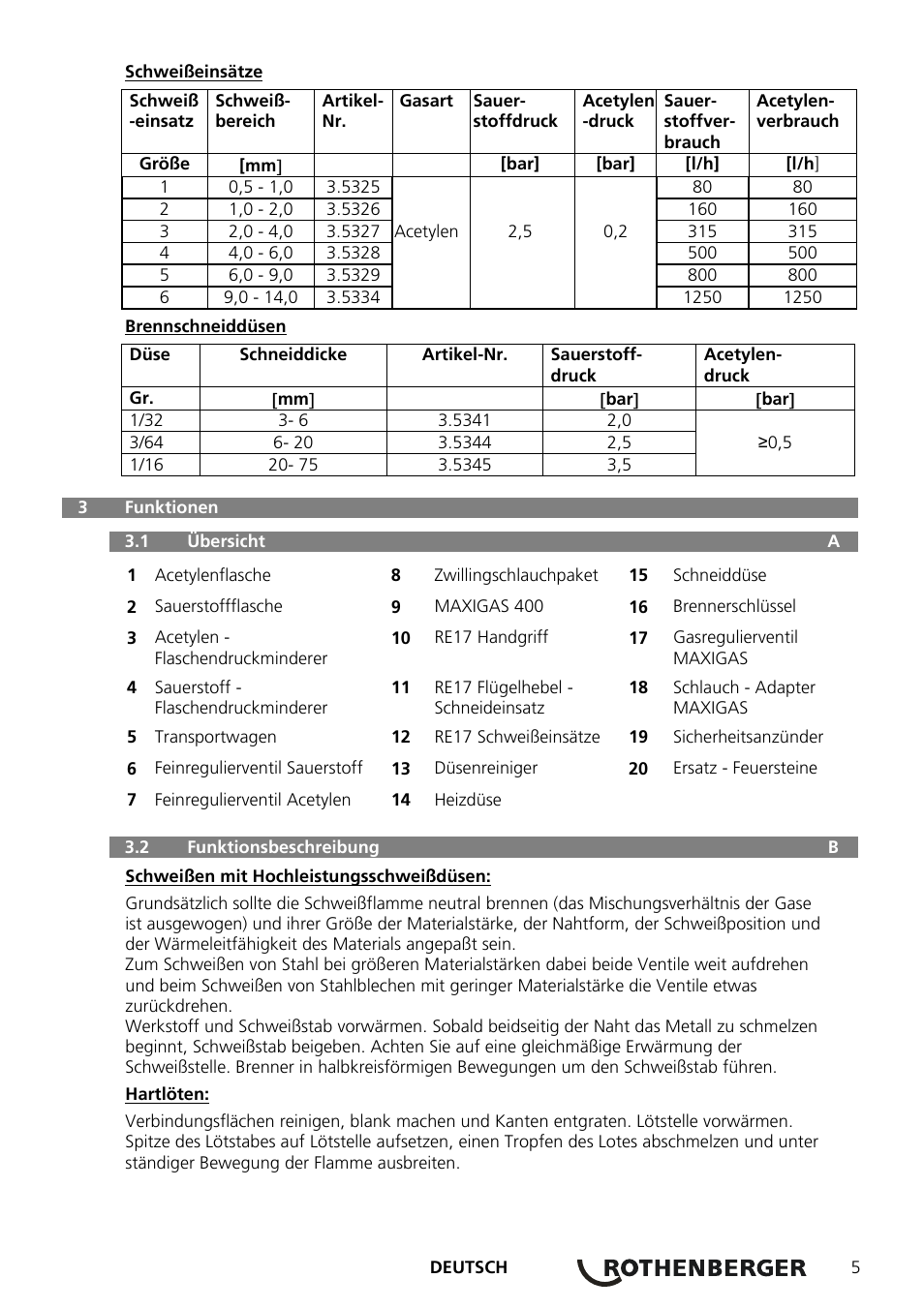 ROTHENBERGER RE 17 Dreigas-Anlage AMS 5/5 User Manual | Page 9 / 80