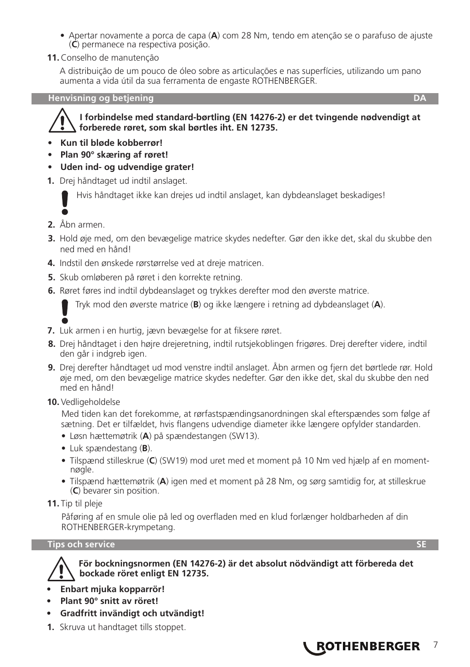 ROTHENBERGER ROFLARE REVOLVER User Manual | Page 11 / 20