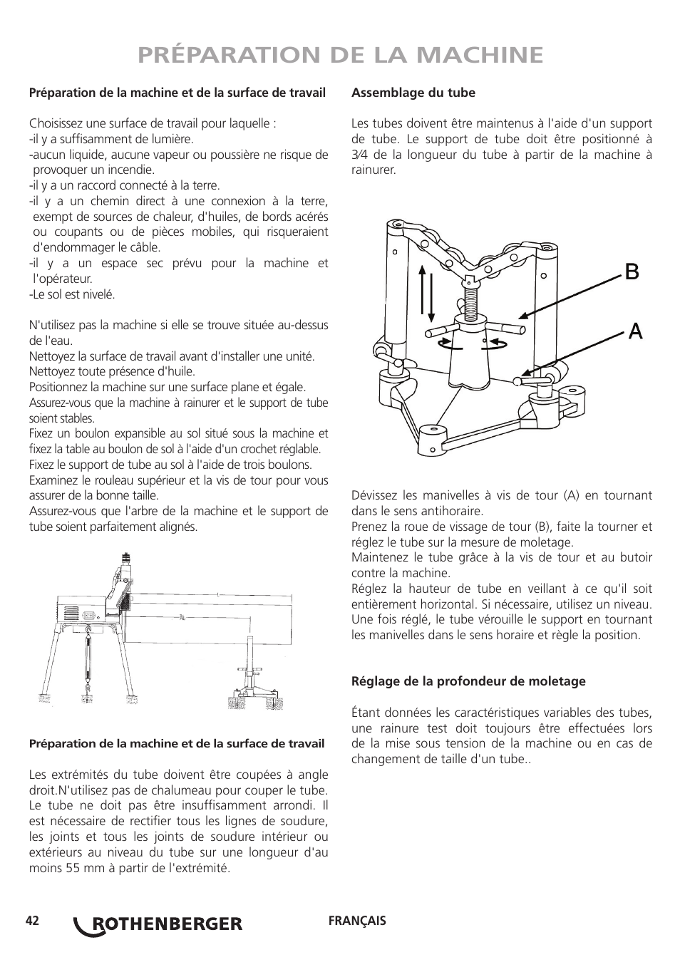 Préparation de la machine | ROTHENBERGER ROGROOVER 2 - 12 User Manual | Page 43 / 92