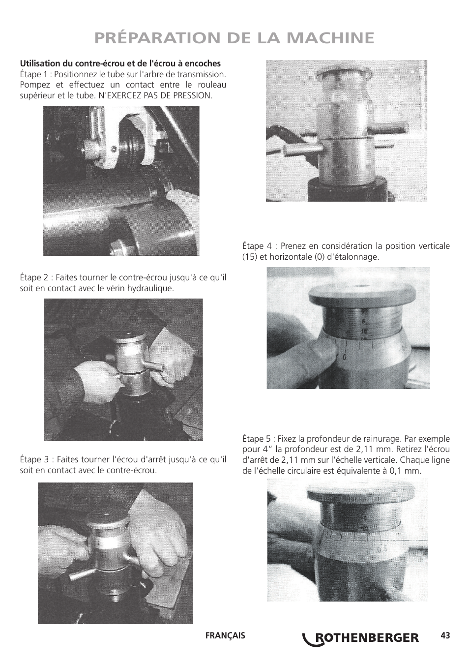 Préparation de la machine | ROTHENBERGER ROGROOVER 2 - 12 User Manual | Page 44 / 92