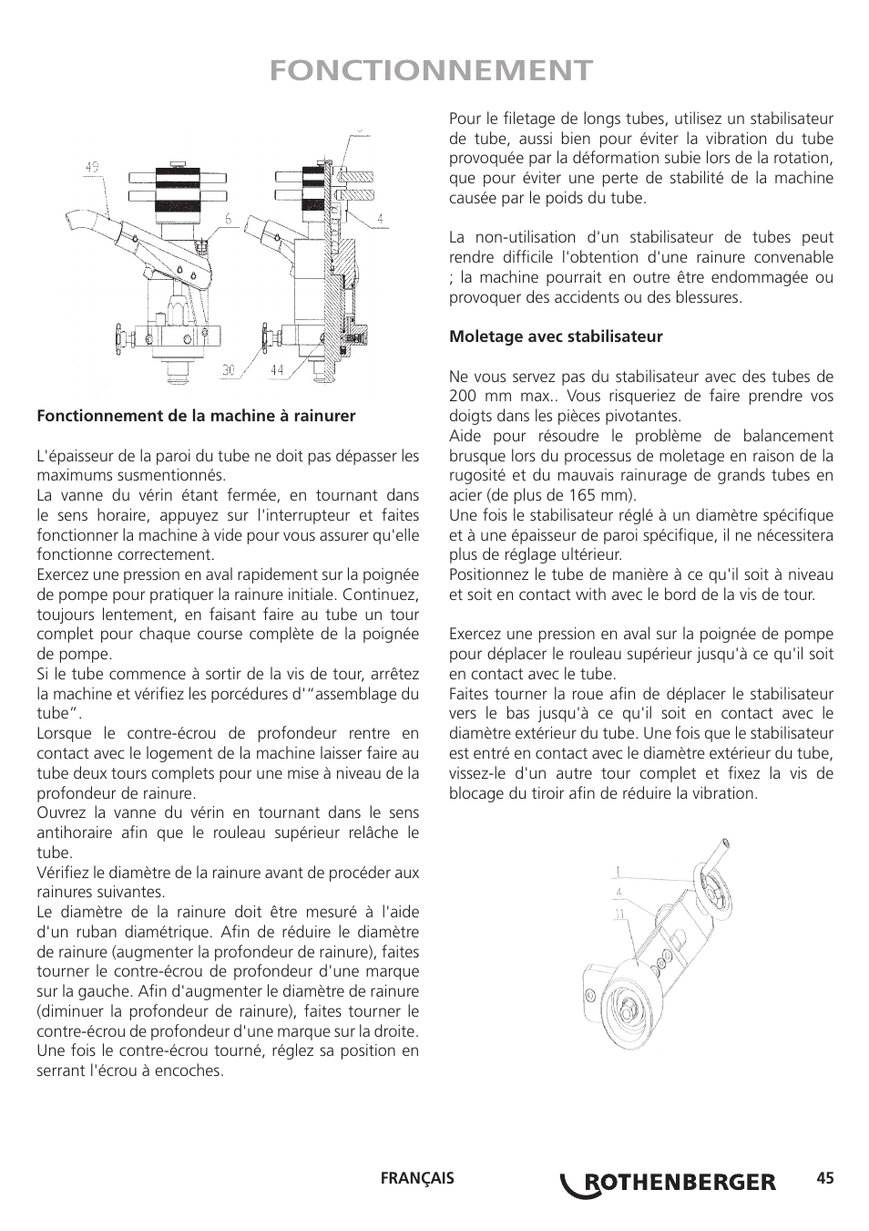 Fonctionnement | ROTHENBERGER ROGROOVER 2 - 12 User Manual | Page 46 / 92