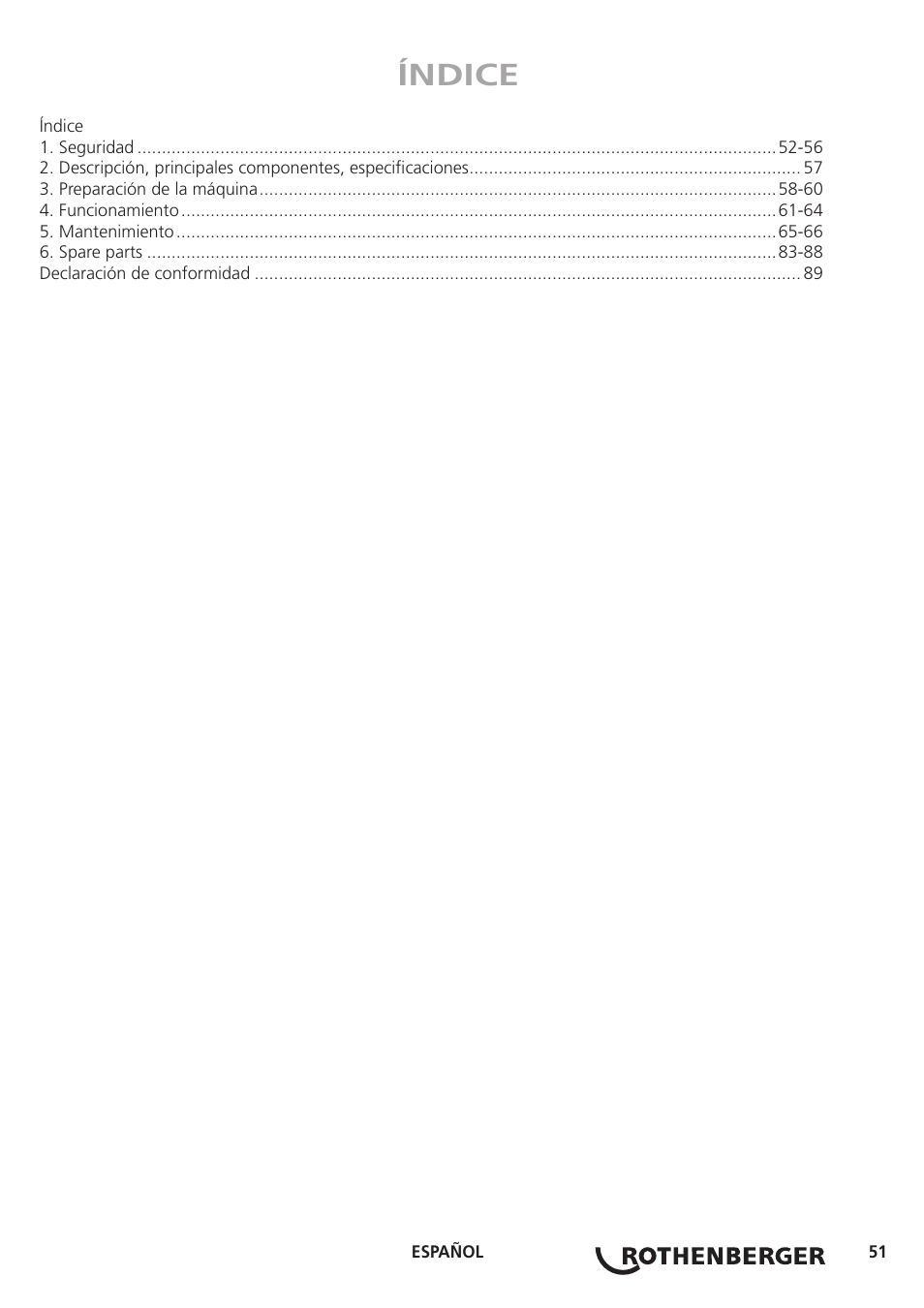 Índice | ROTHENBERGER ROGROOVER 2 - 12 User Manual | Page 52 / 92